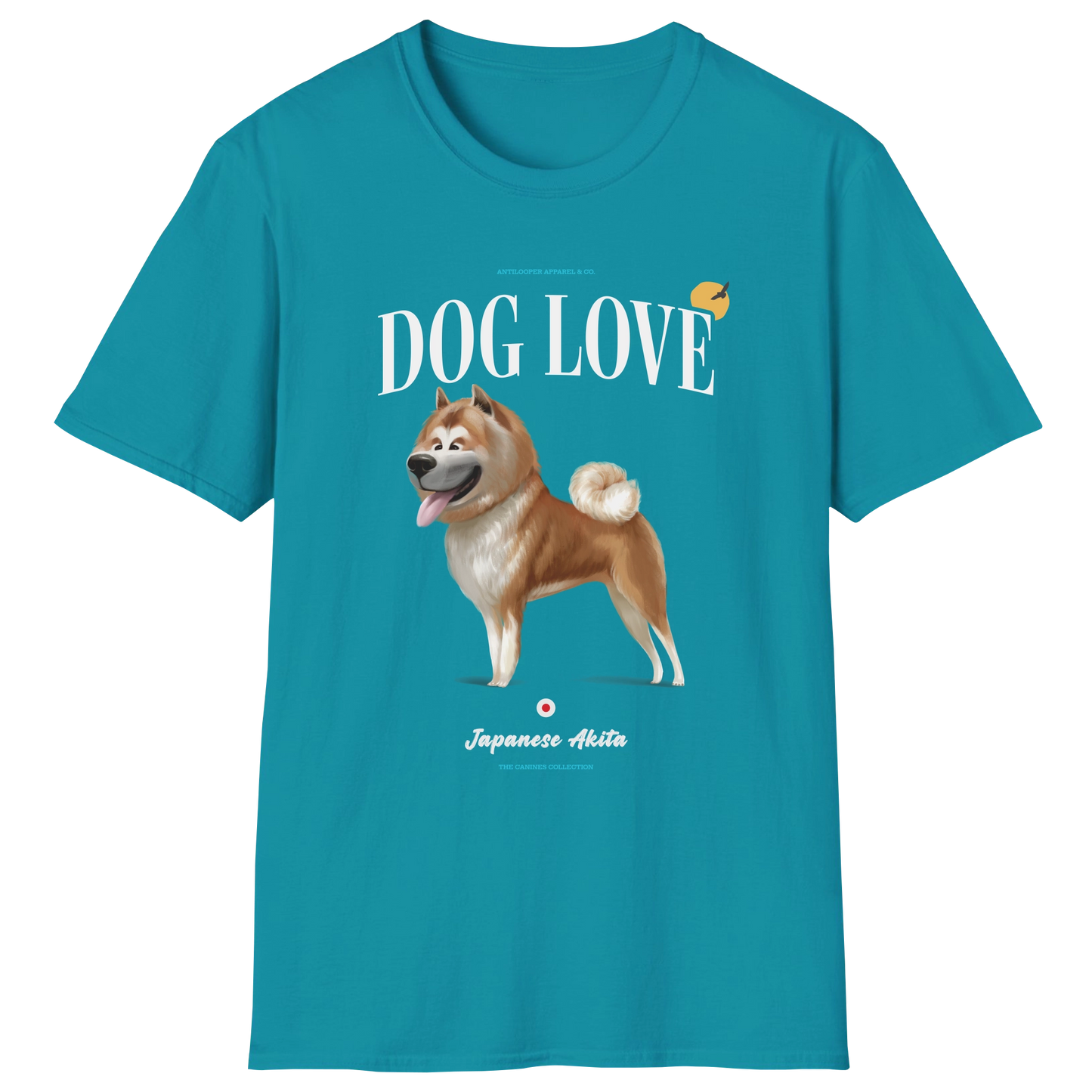 flatlay-canines-akita+japanese-white_brown-dog_love-t_shirt-tropical_blue