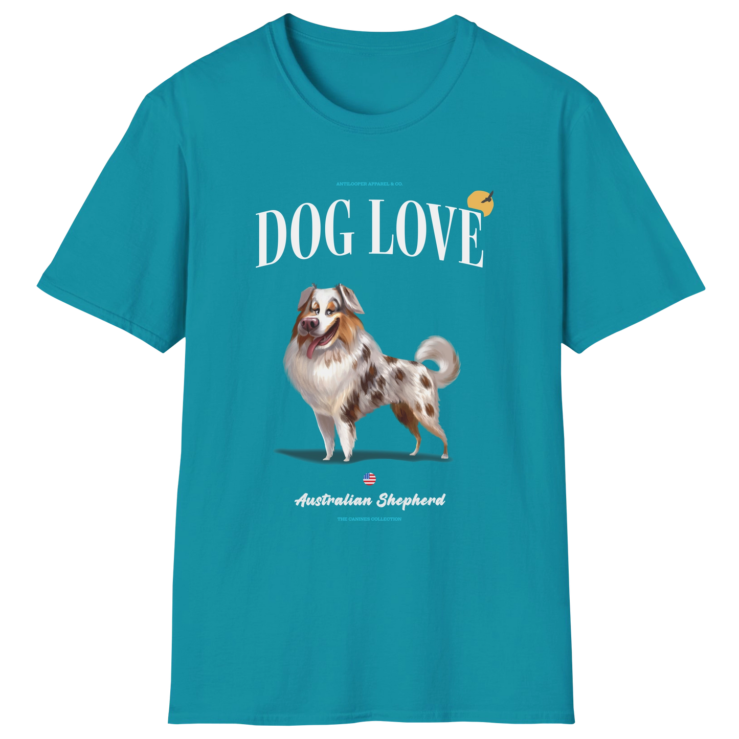 flatlay-canines-australian_shepherd-red_merle-dog_love-t_shirt-tropical_blue