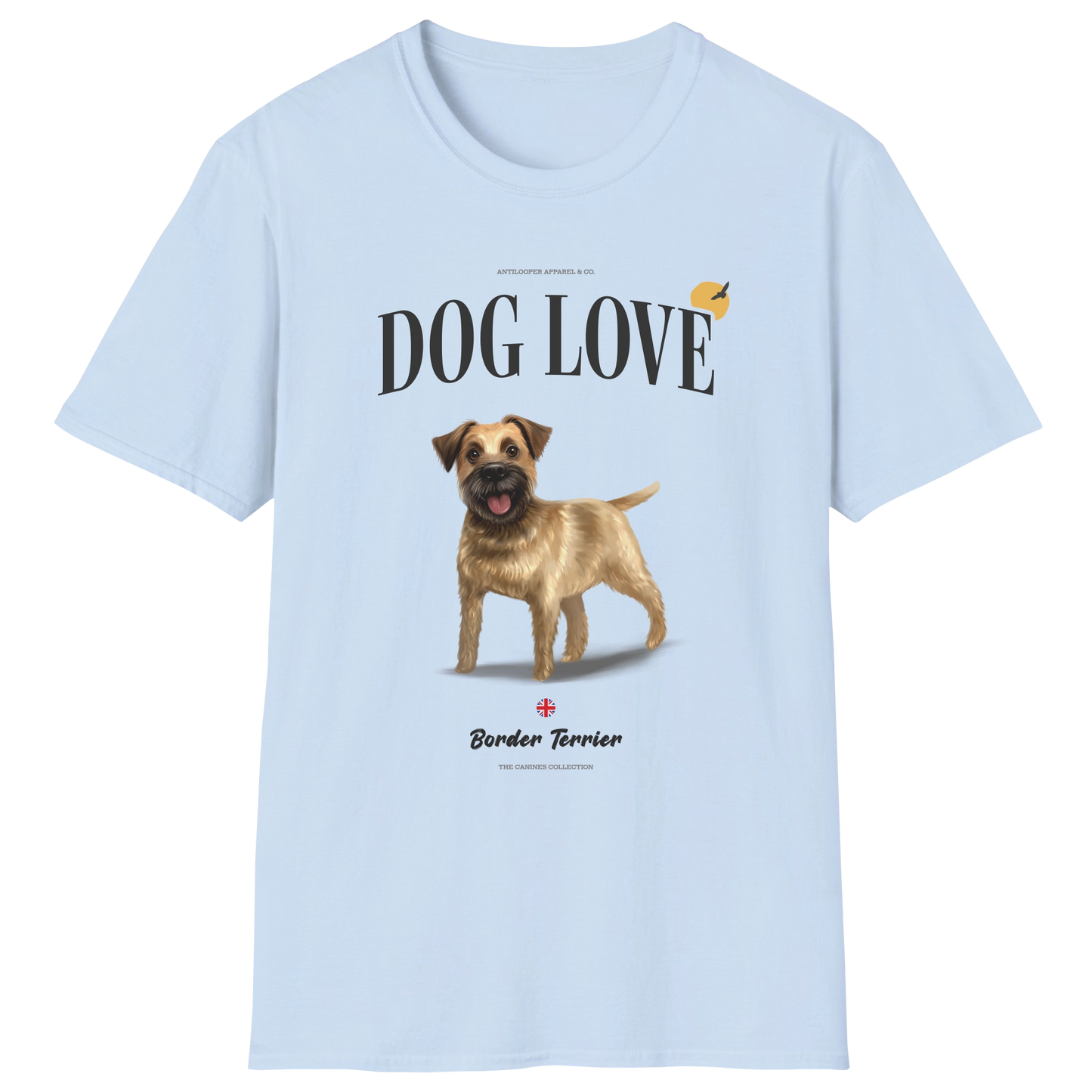 flatlay-canines-border_terrier-grizzle_tan-dog_love-t_shirt-light_blue
