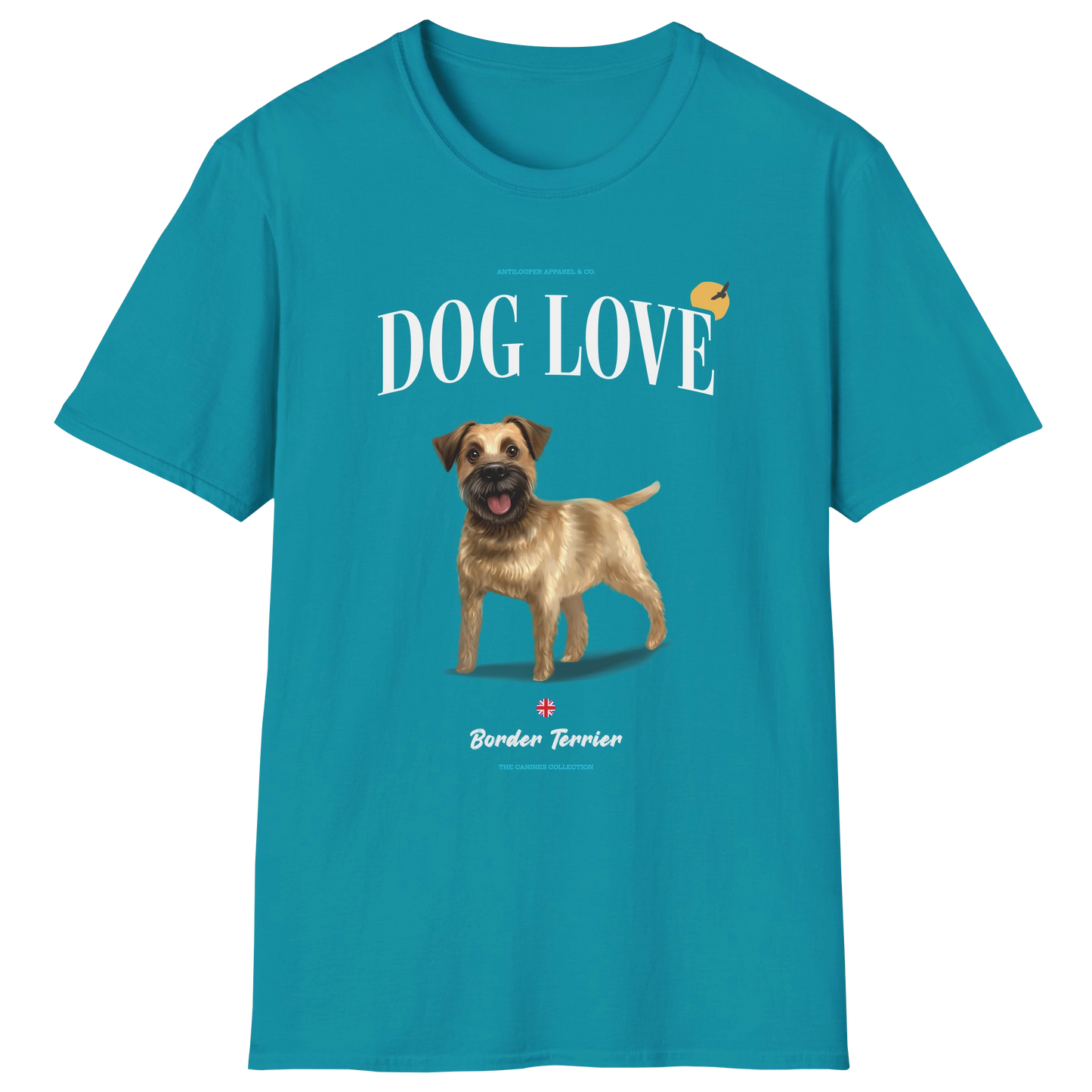 flatlay-canines-border_terrier-grizzle_tan-dog_love-t_shirt-tropical_blue
