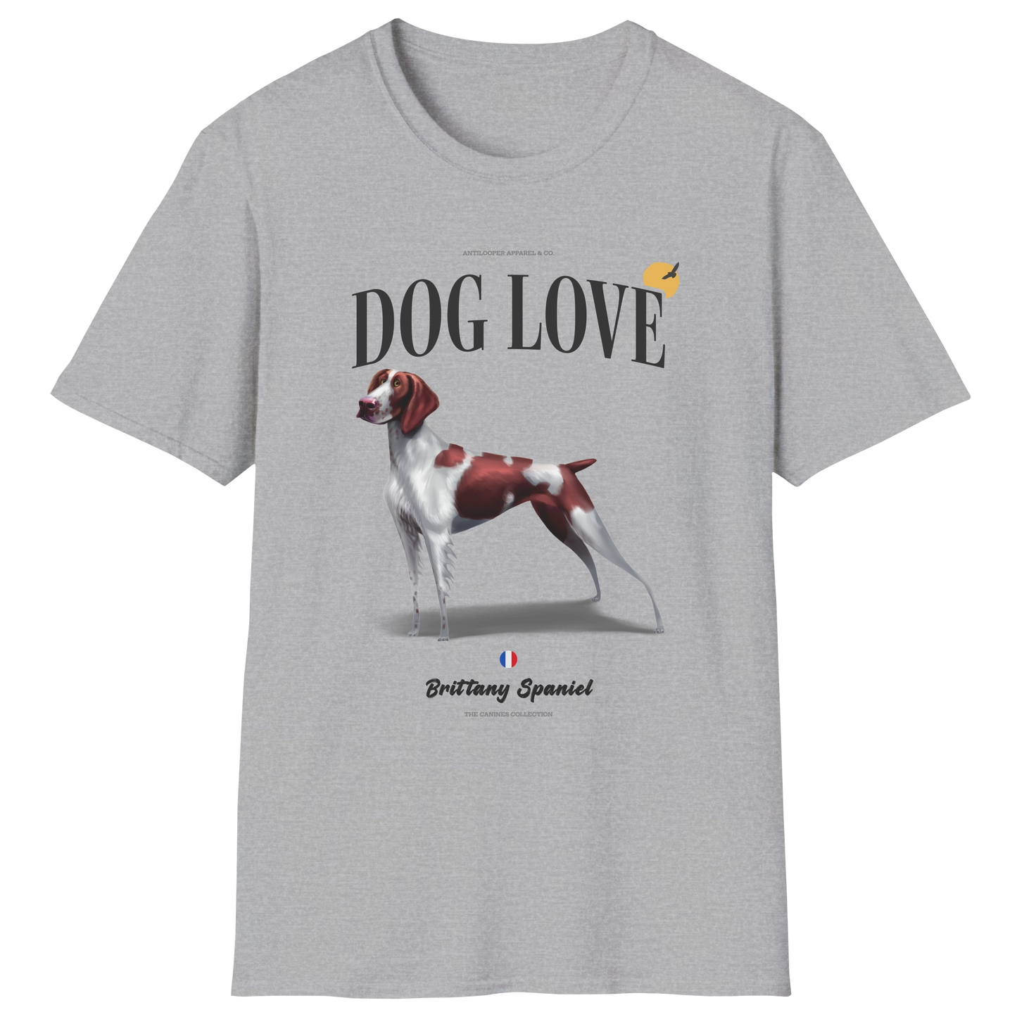 flatlay-canines-brittany_spaniel-liver_white-dog_love-t_shirt-sport_grey