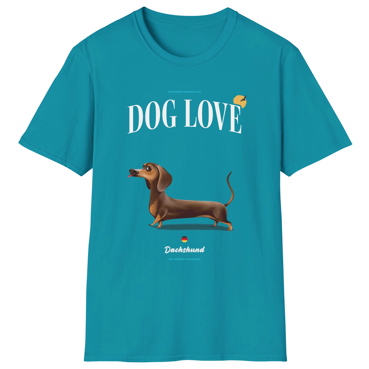 flatlay-canines-dachshund-chocolate_tan-short_haired-dog_love-t_shirt-tropical_blue