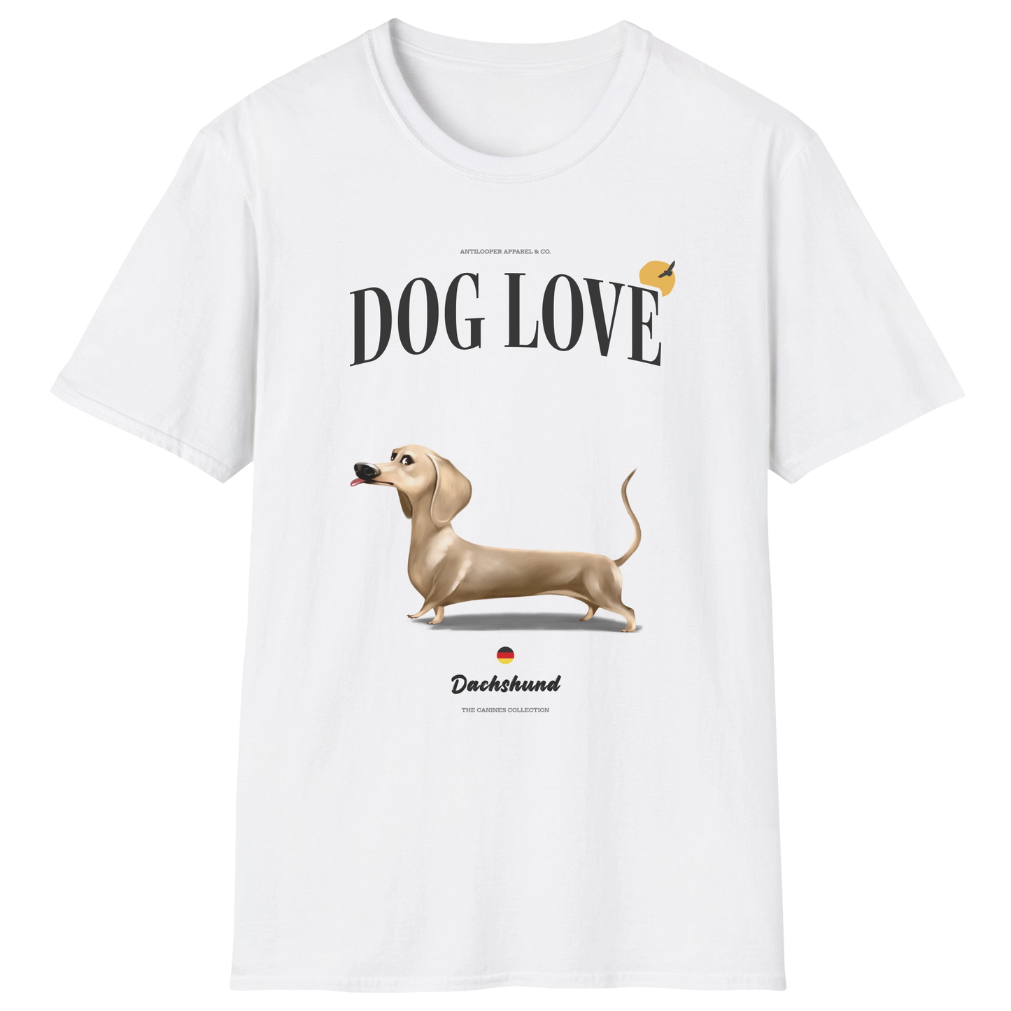 flatlay-canines-dachshund-cream-short_haired-dog_love-t_shirt-white
