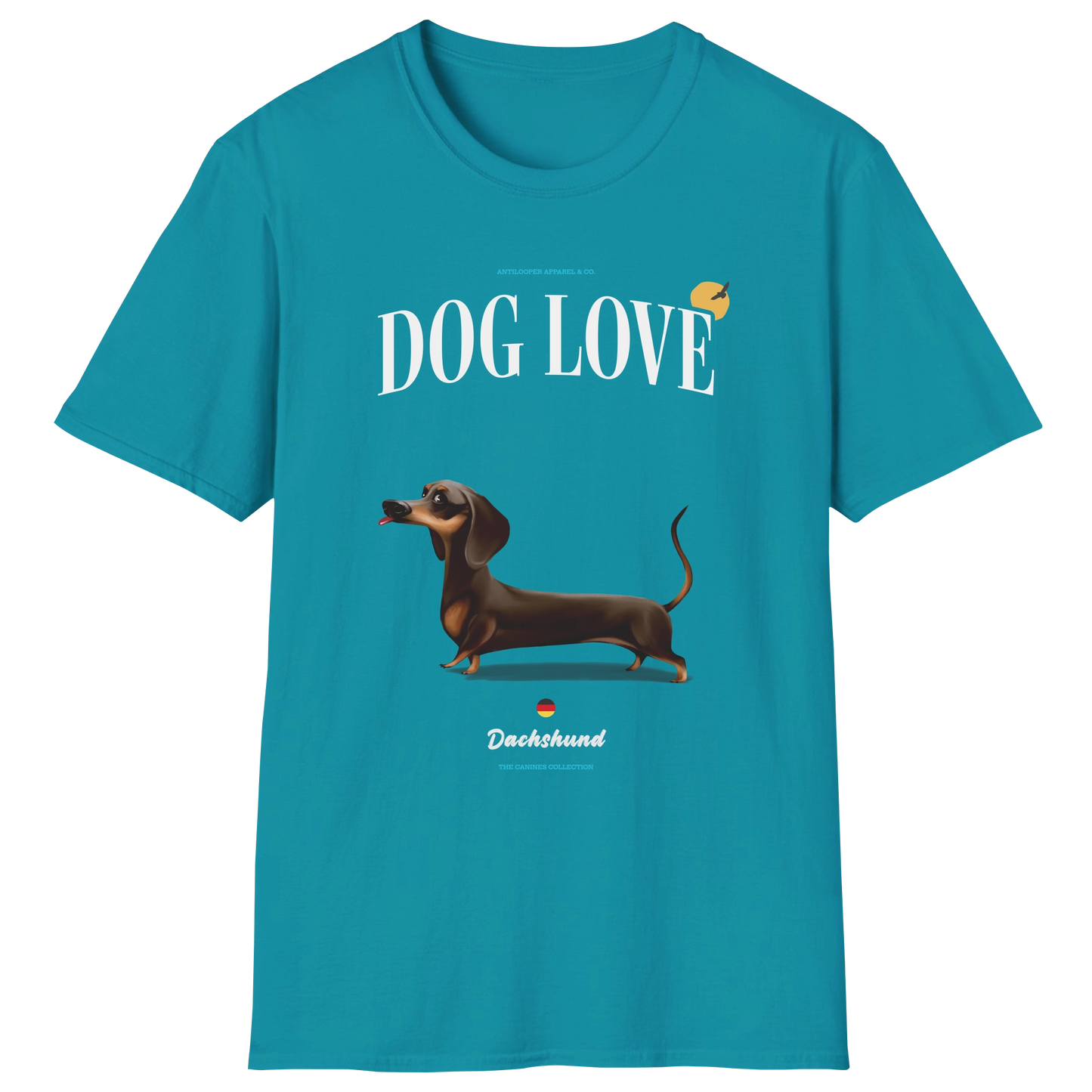 flatlay-canines-dachshund-fawn_tan-short_haired-dog_love-t_shirt-tropical_blue