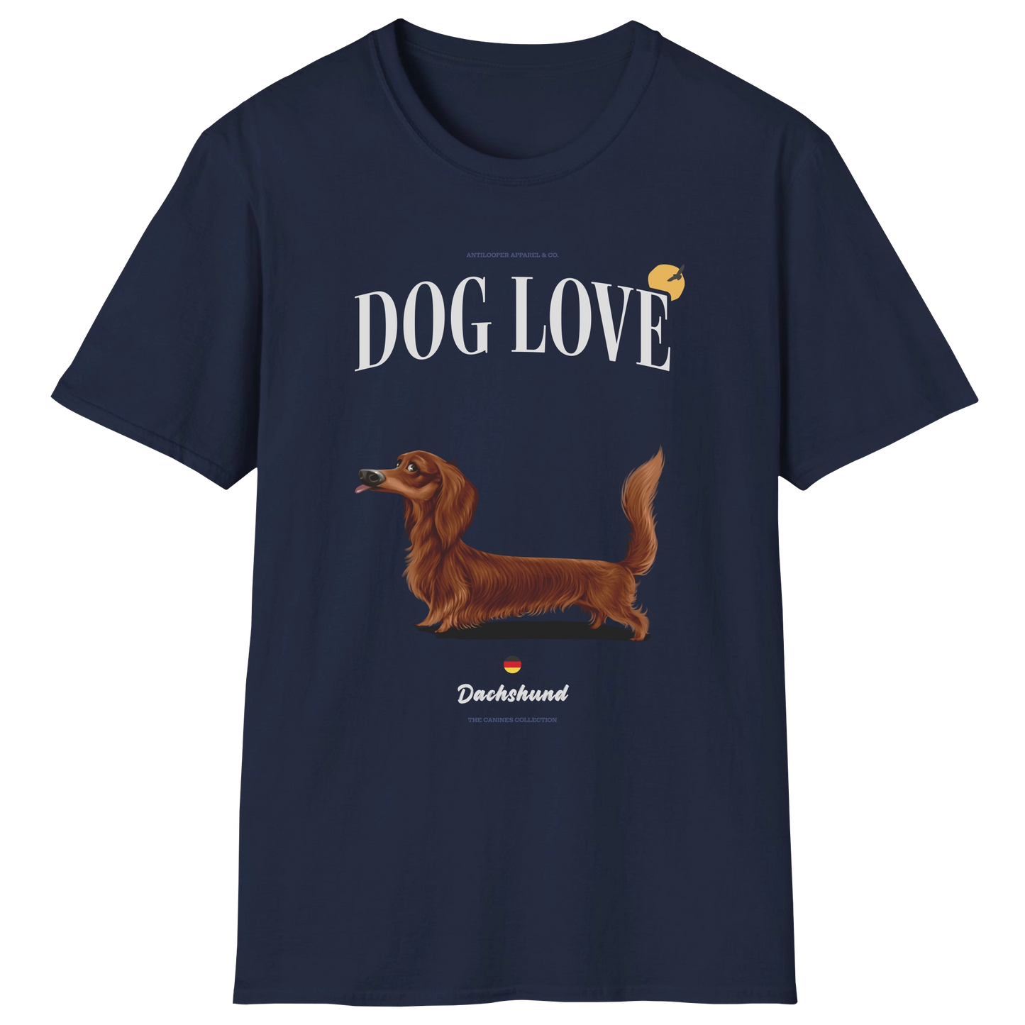 flatlay-canines-dachshund-red-long_haired-dog_love-t_shirt-navy