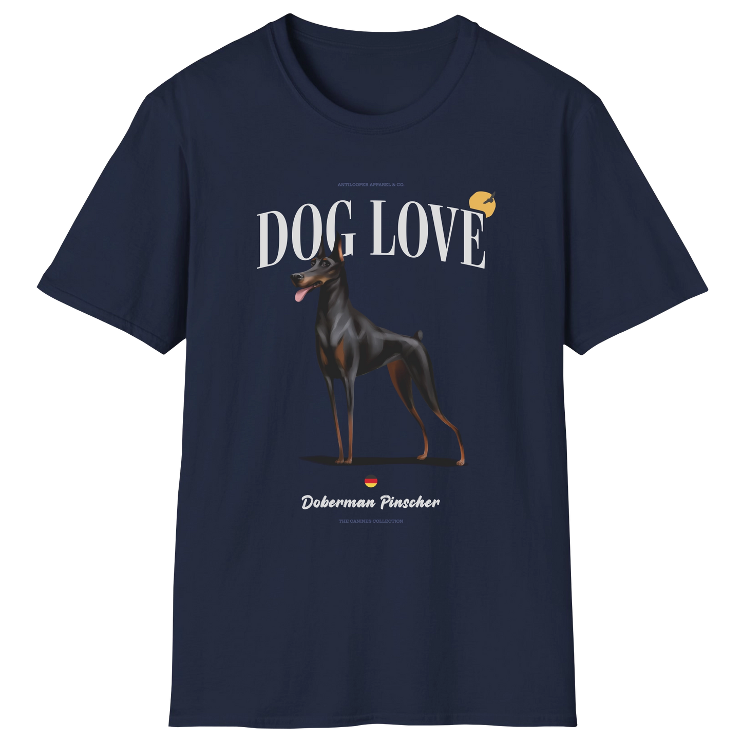 flatlay-canines-doberman_pinscher-black_rust-dog_love-t_shirt-navy