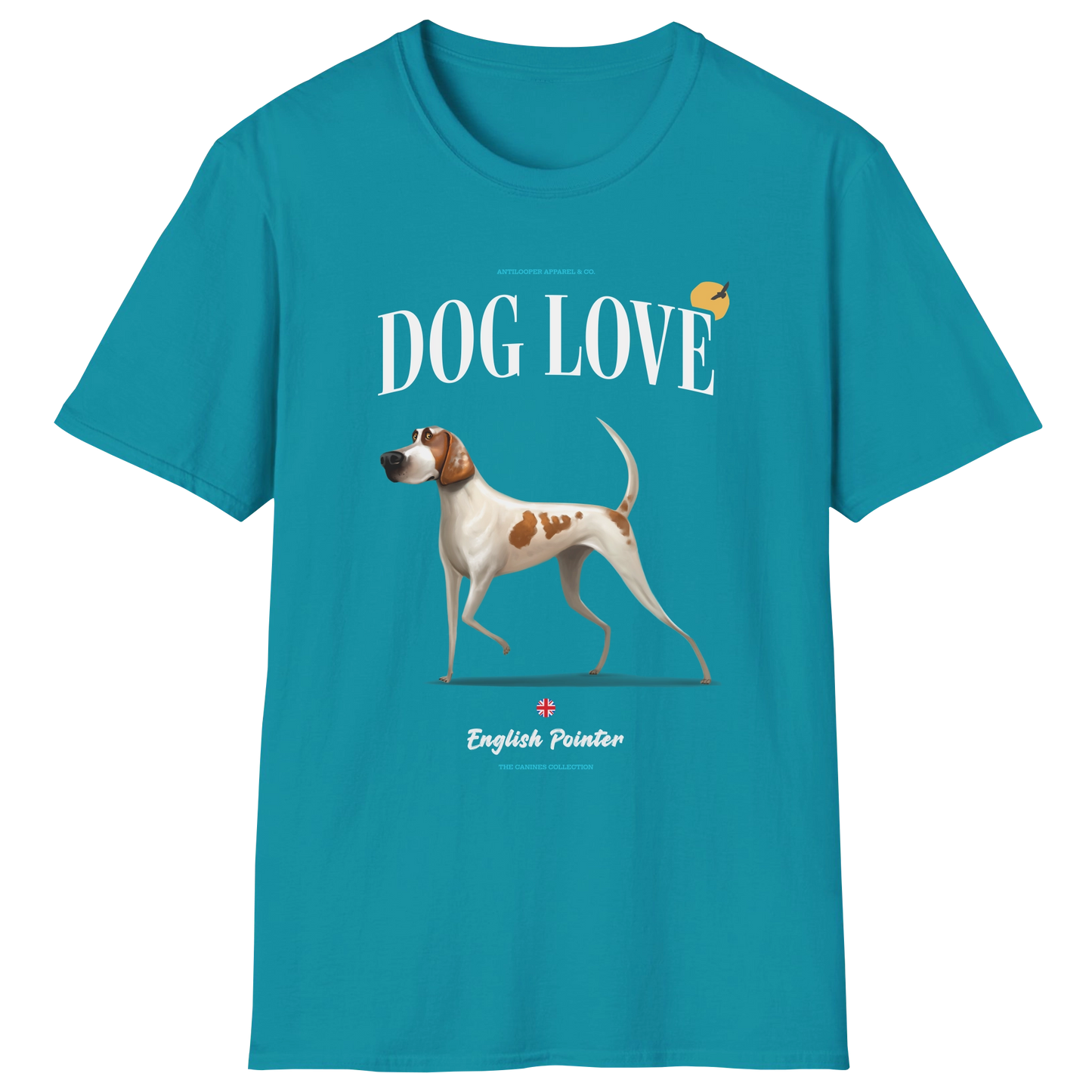 flatlay-canines-english_pointer-orange_white-dog_love-t_shirt-tropical_blue