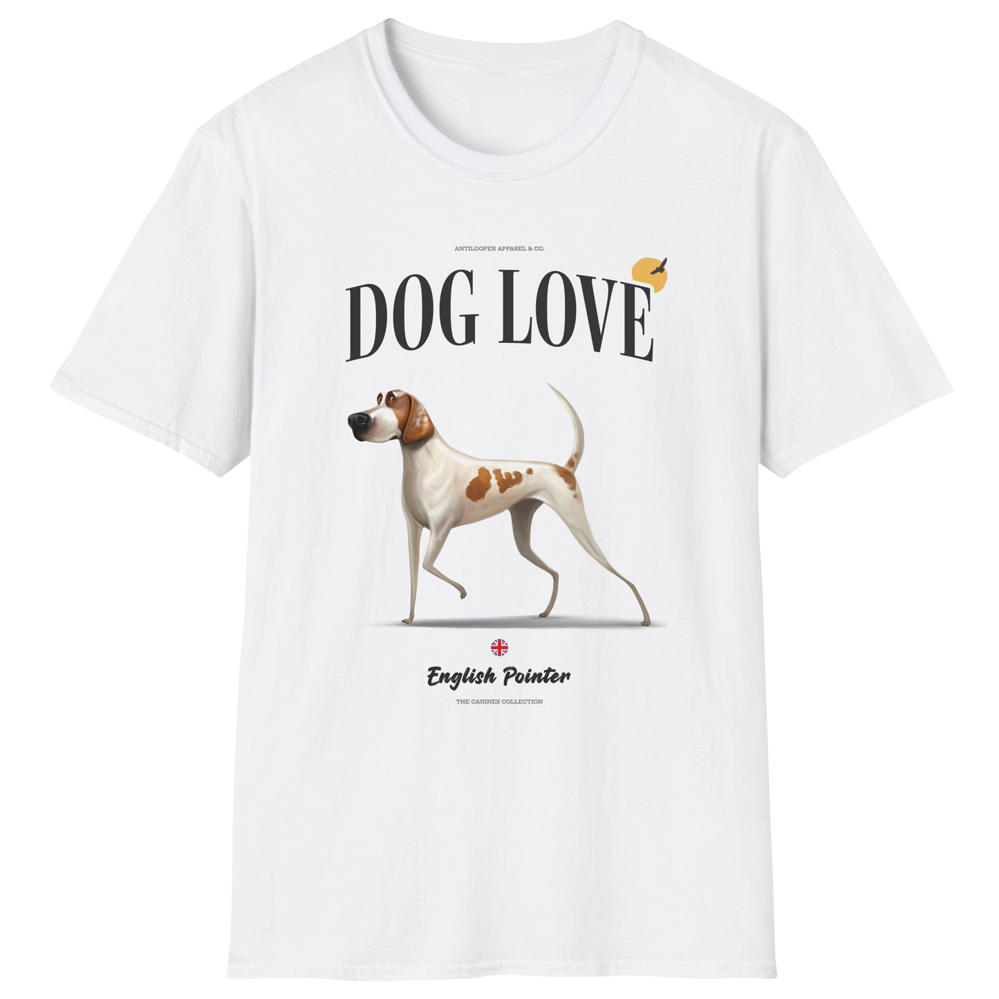 flatlay-canines-english_pointer-orange_white-dog_love-t_shirt-white