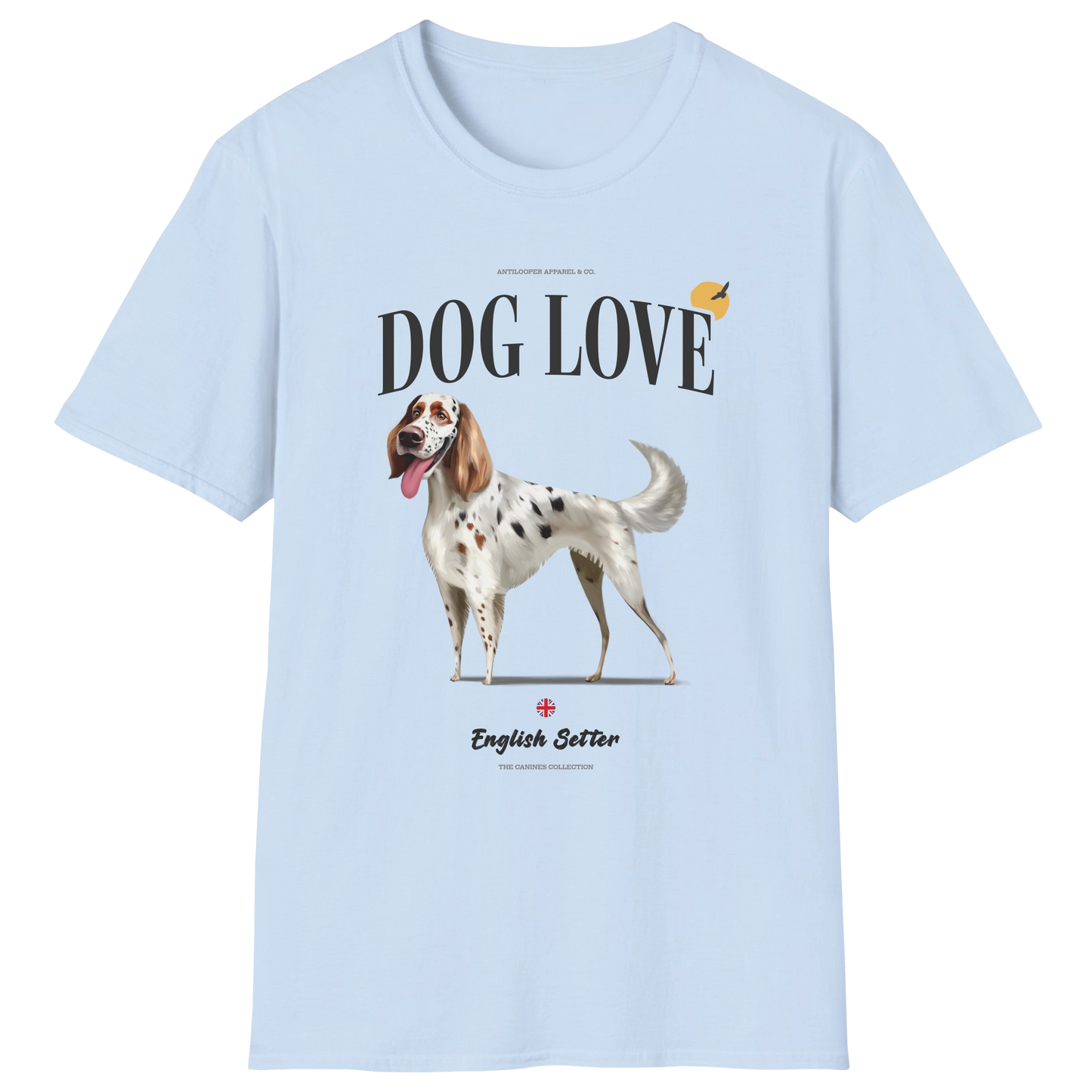 flatlay-canines-english_setter-blue_belton_tan-dog_love-t_shirt-light_blue