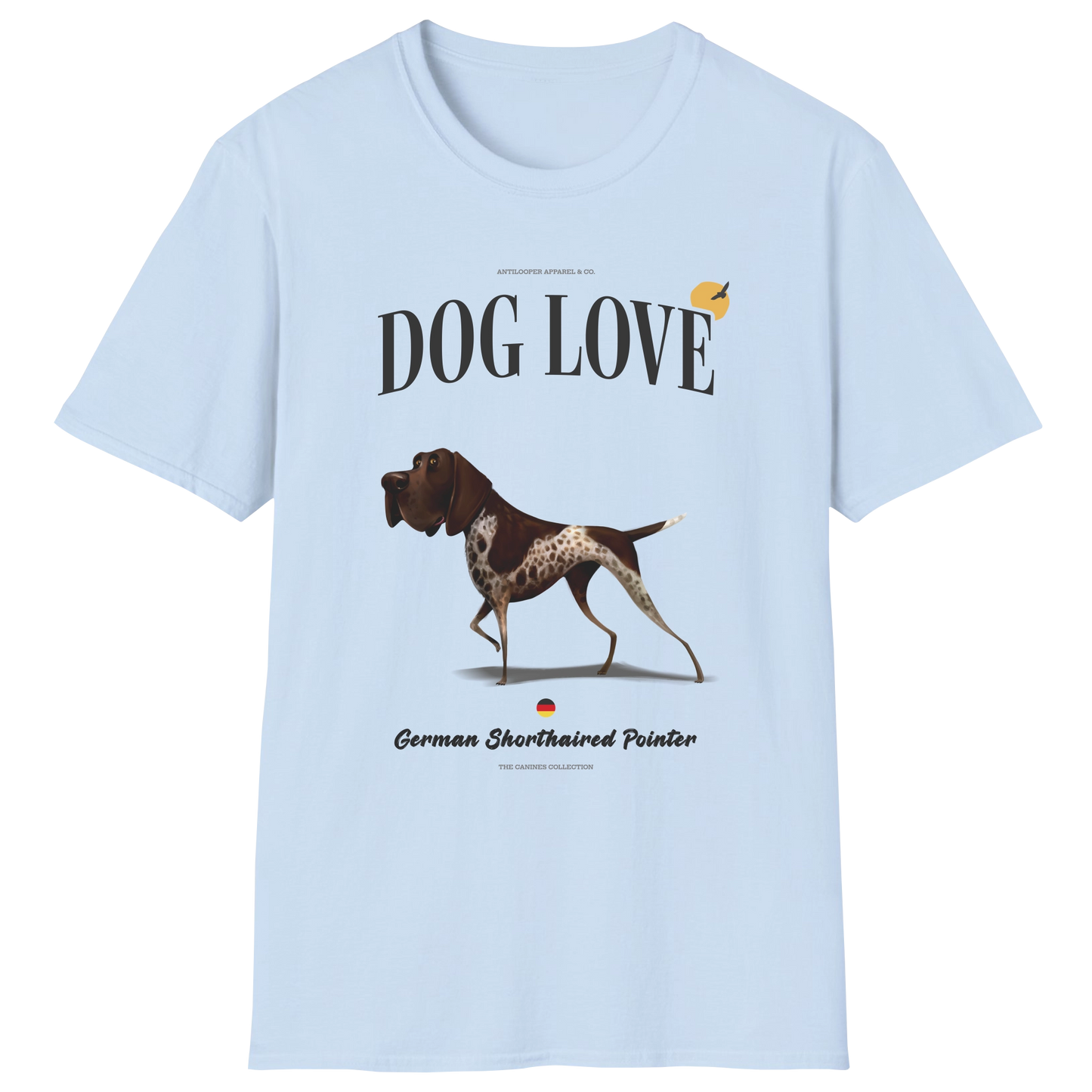 flatlay-canines-german_shorthaired_pointer-white_liver-dog_love-t_shirt-light_blue