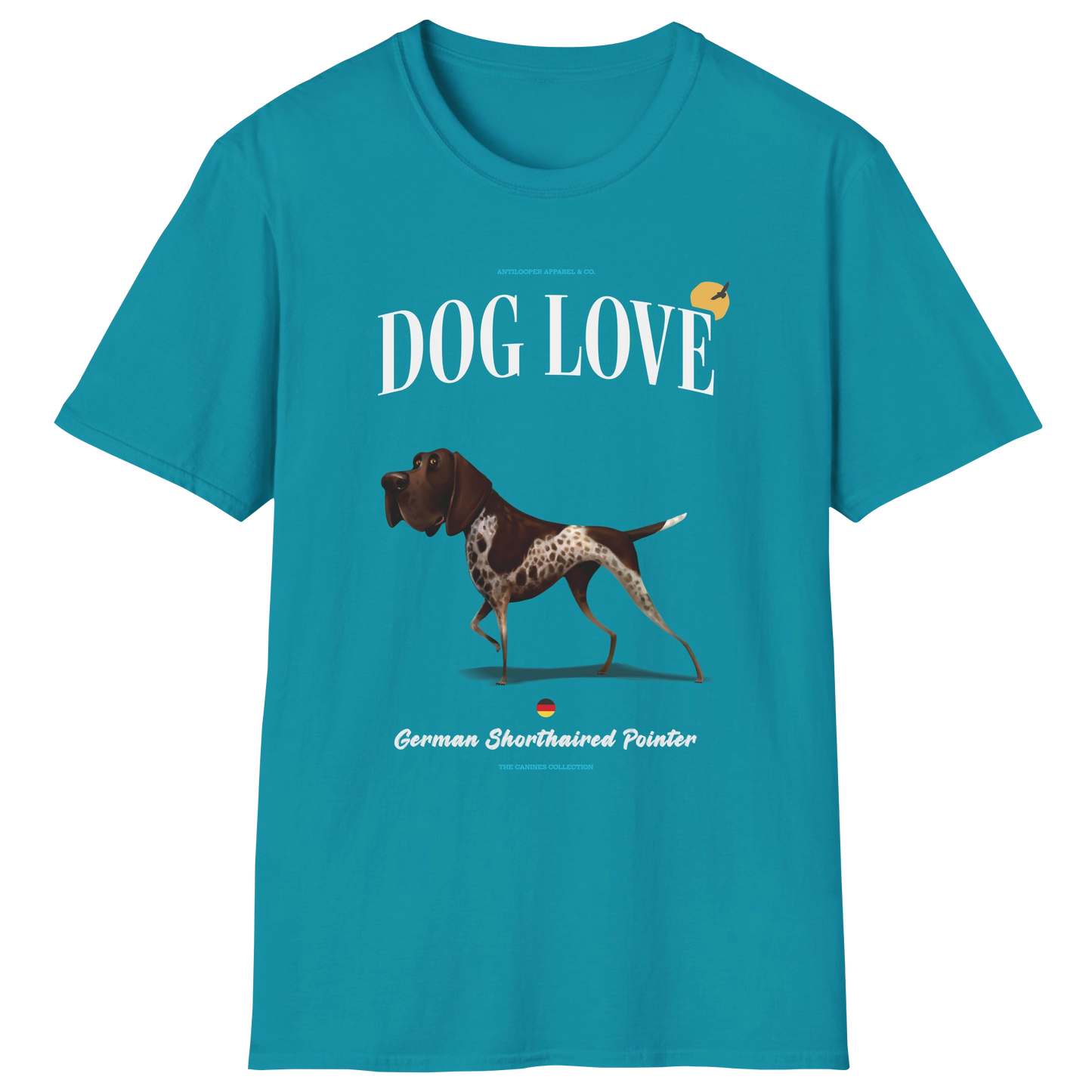 flatlay-canines-german_shorthaired_pointer-white_liver-dog_love-t_shirt-tropical_blue