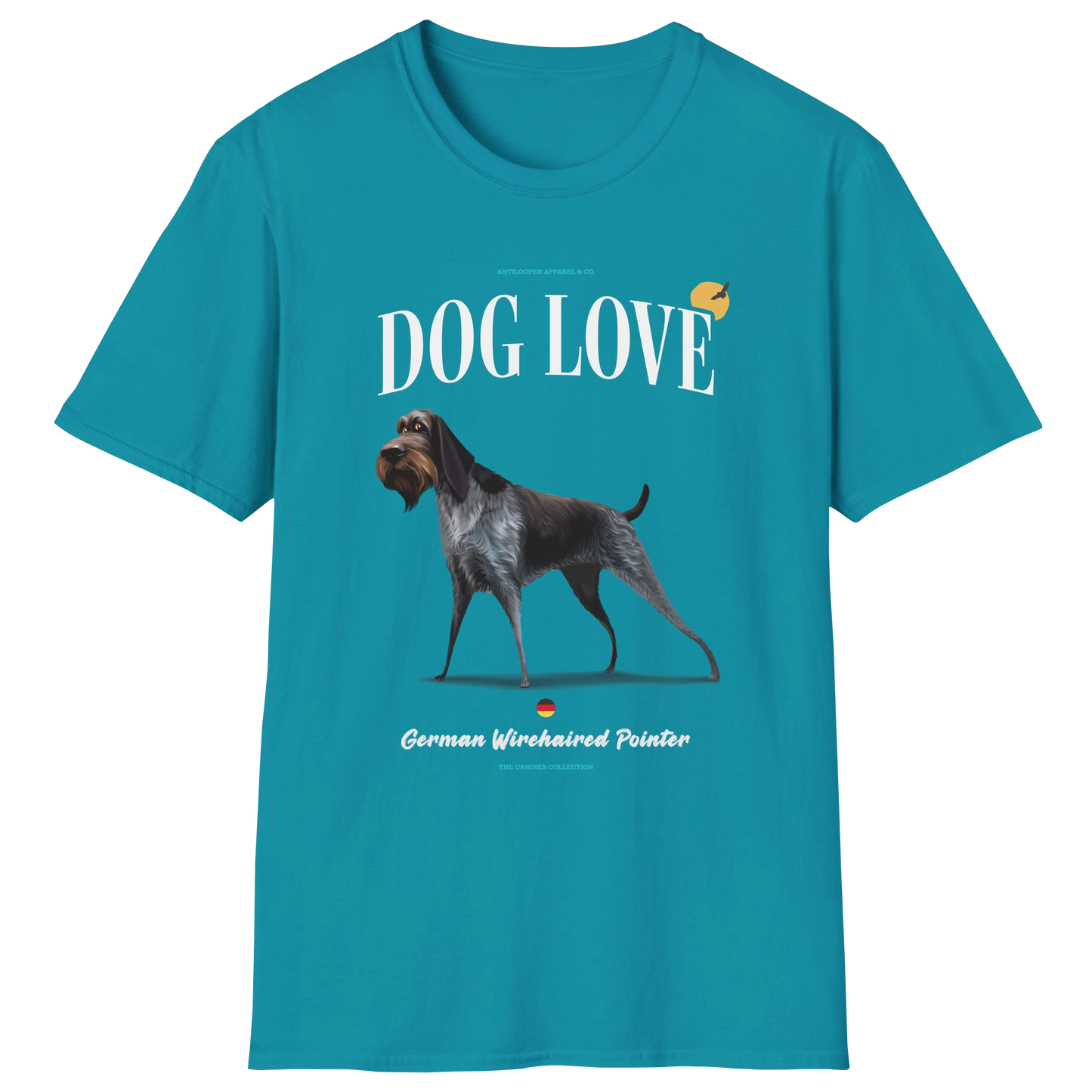 flatlay-canines-german_wirehaired_pointer-black_white-dog_love-t_shirt-tropical_blue