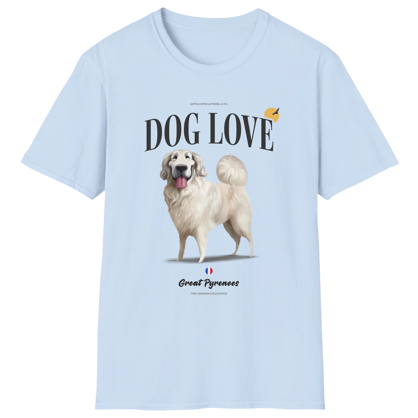flatlay-canines-great_pyrenees-white-dog_love-t_shirt-light_blue