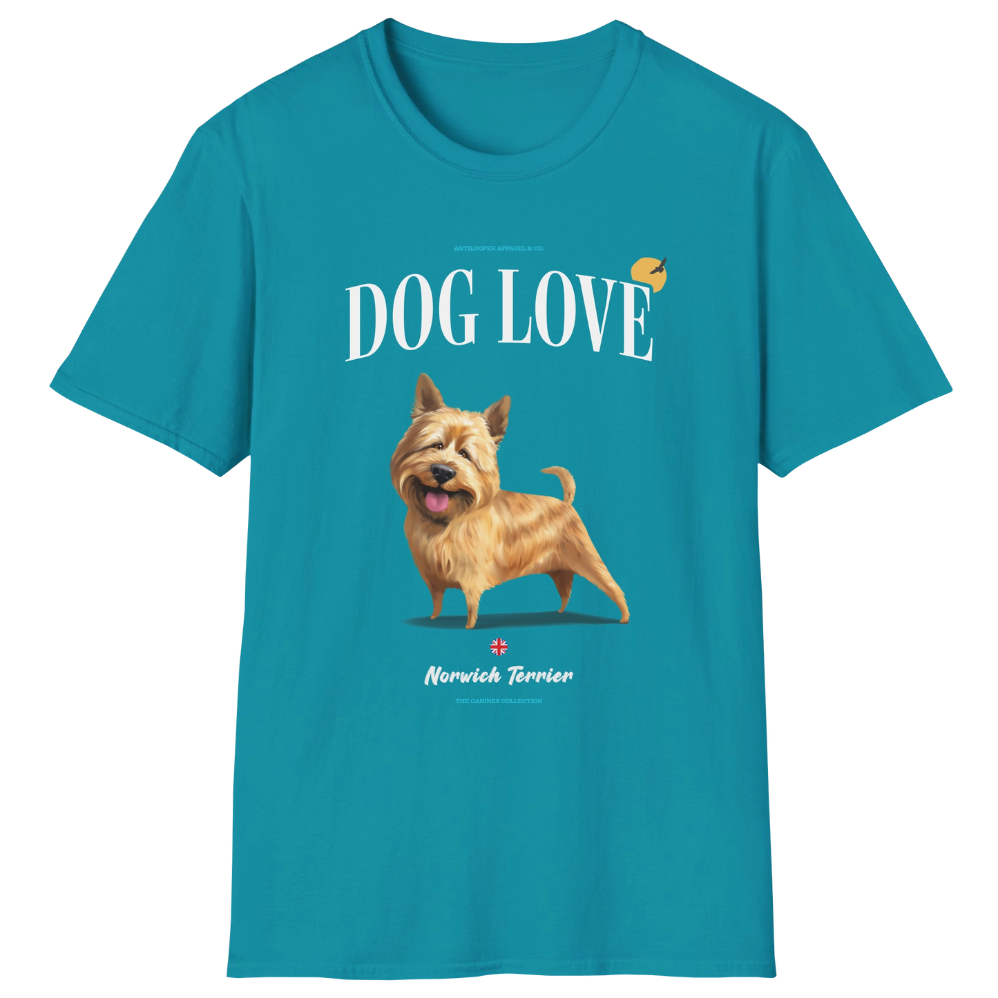 flatlay-canines-norwich_terrier-wheaten-dog_love-t_shirt-tropical_blue