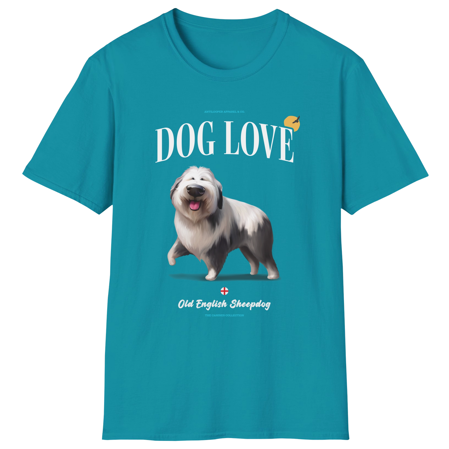 flatlay-canines-old_english_sheepdog-gray_white-dog_love-t_shirt-tropical_blue