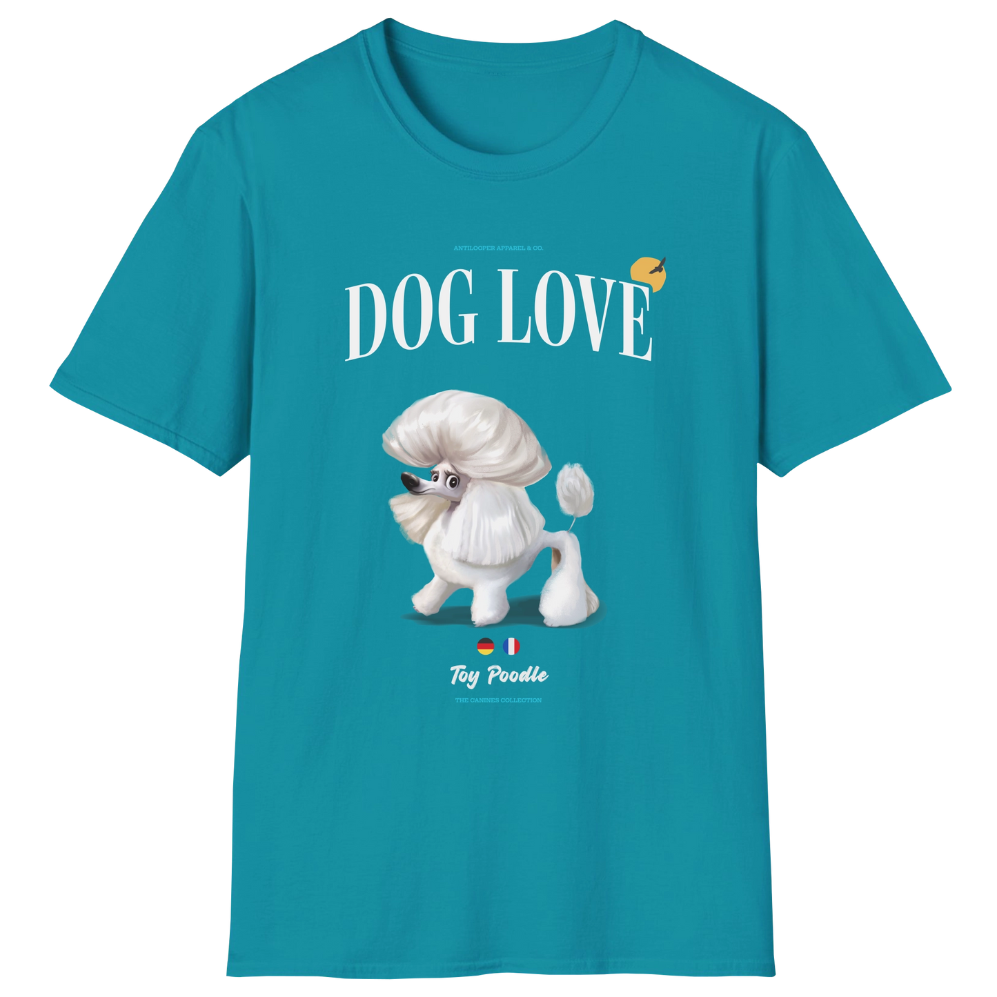 flatlay-canines-poodle+toy-white-dog_love-t_shirt-tropical_blue