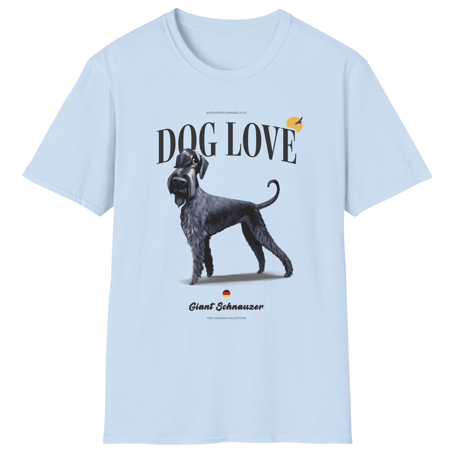 flatlay-canines-schnauzer+giant-black-dog_love-t_shirt-light_blue