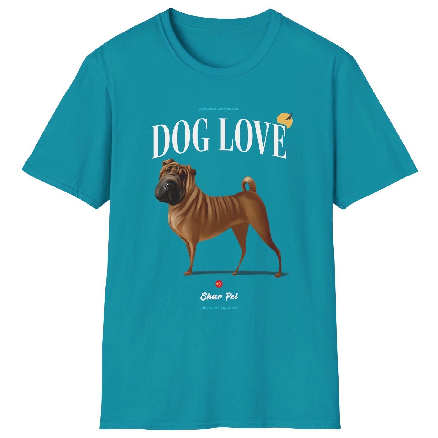 flatlay-canines-shar_pei-brown-dog_love-t_shirt-tropical_blue