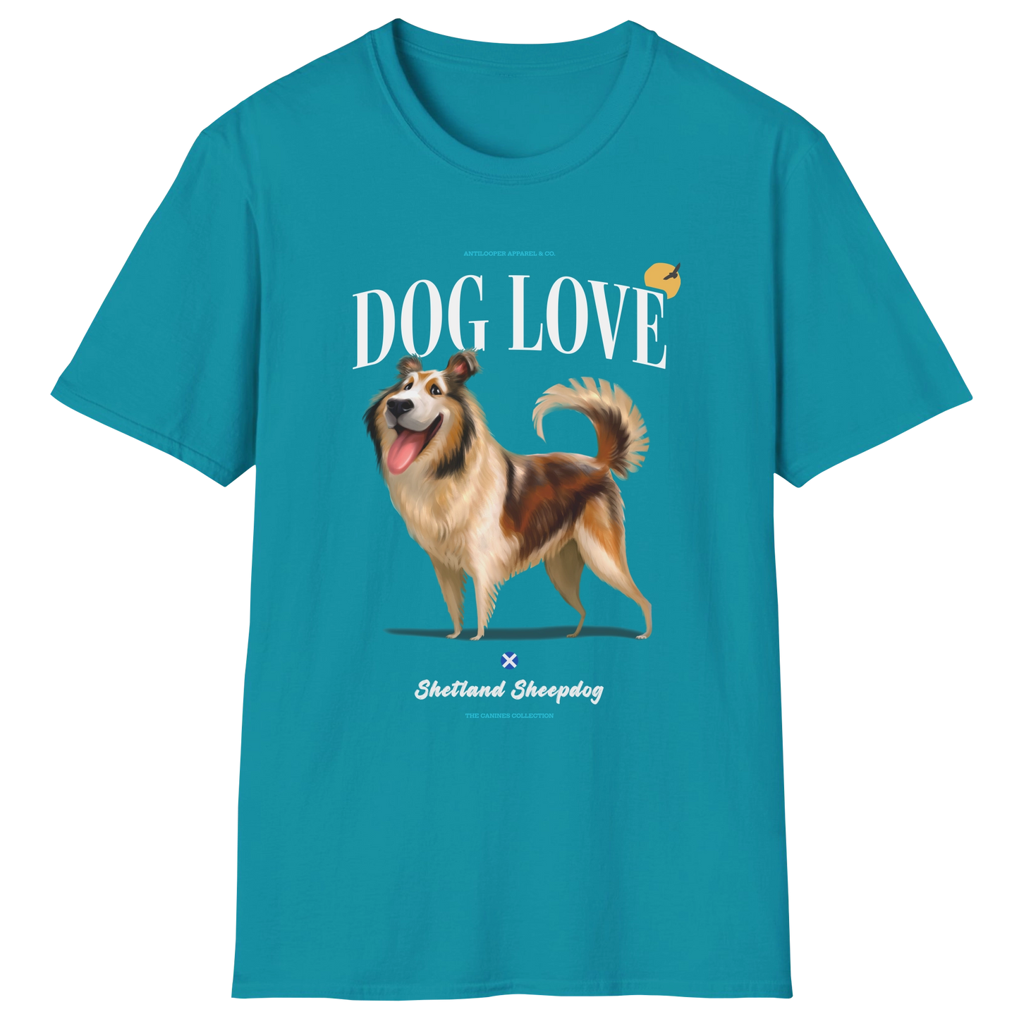 flatlay-canines-shetland_sheepdog-black_white_tan-dog_love-t_shirt-tropical_blue