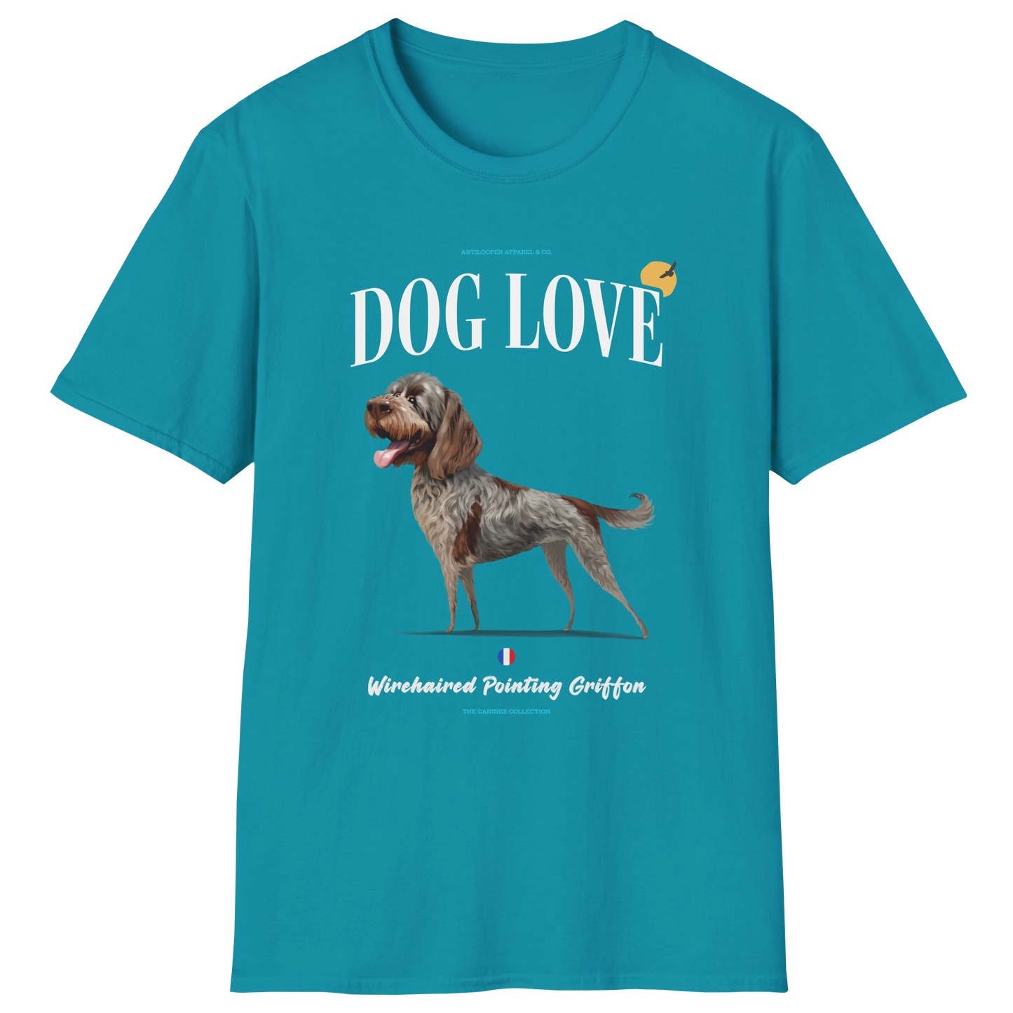 flatlay-canines-wirehaired_pointing_griffon-chestnut_gray-dog_love-t_shirt-tropical_blue