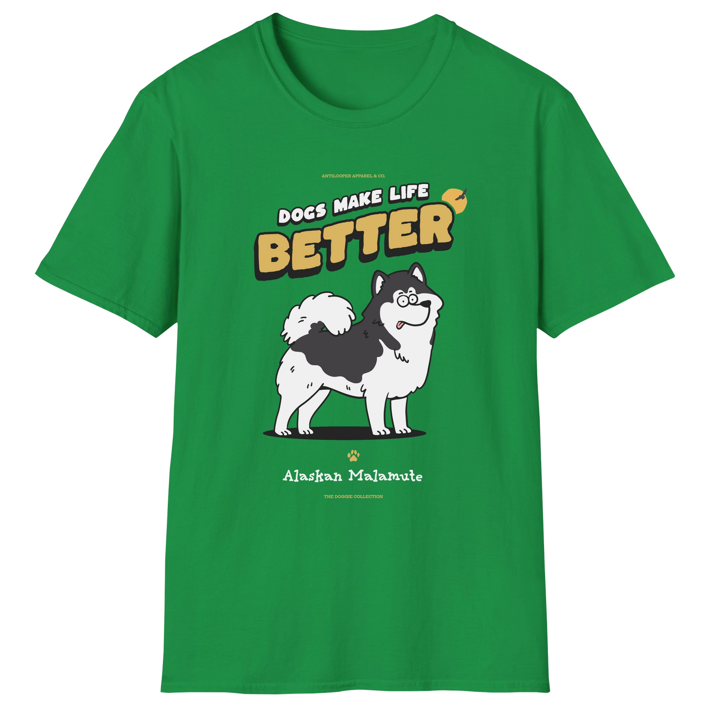 flatlay-doggie-alaskan_malamute-t_shirt-irish_green
