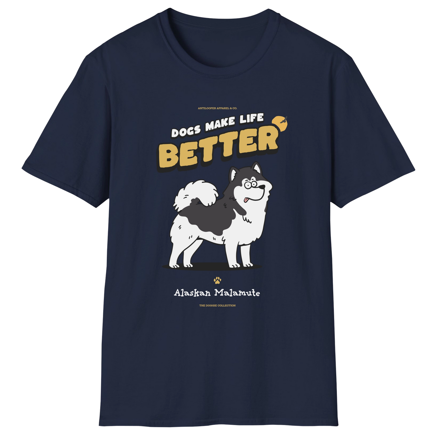 flatlay-doggie-alaskan_malamute-t_shirt-navy