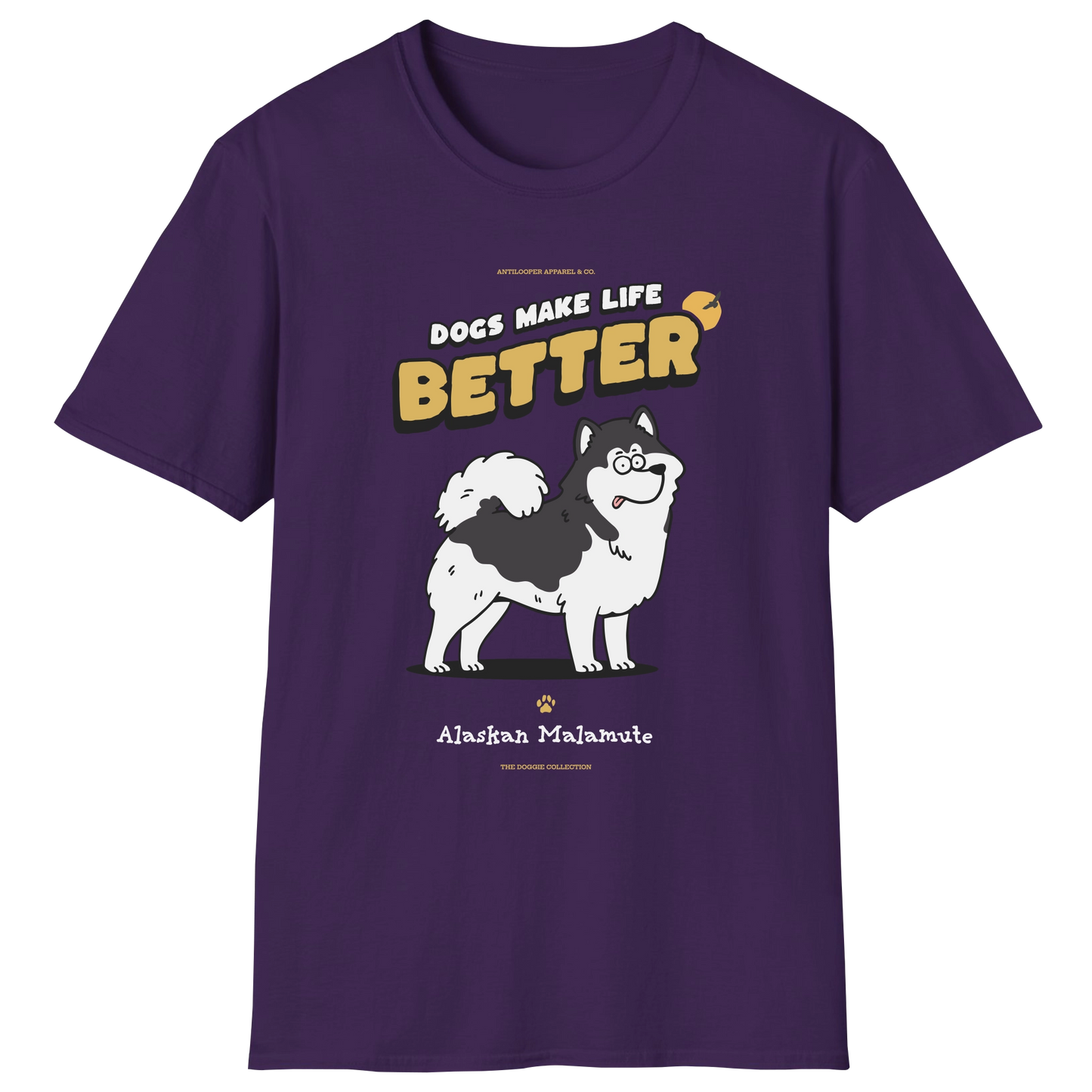 flatlay-doggie-alaskan_malamute-t_shirt-purple