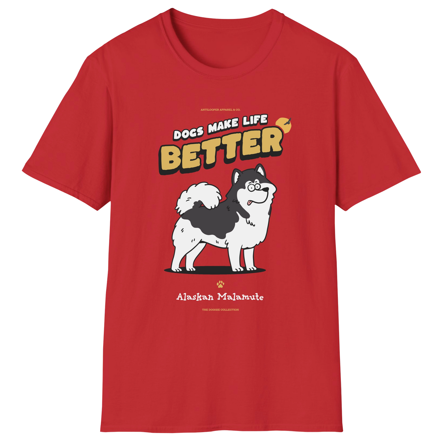 flatlay-doggie-alaskan_malamute-t_shirt-red