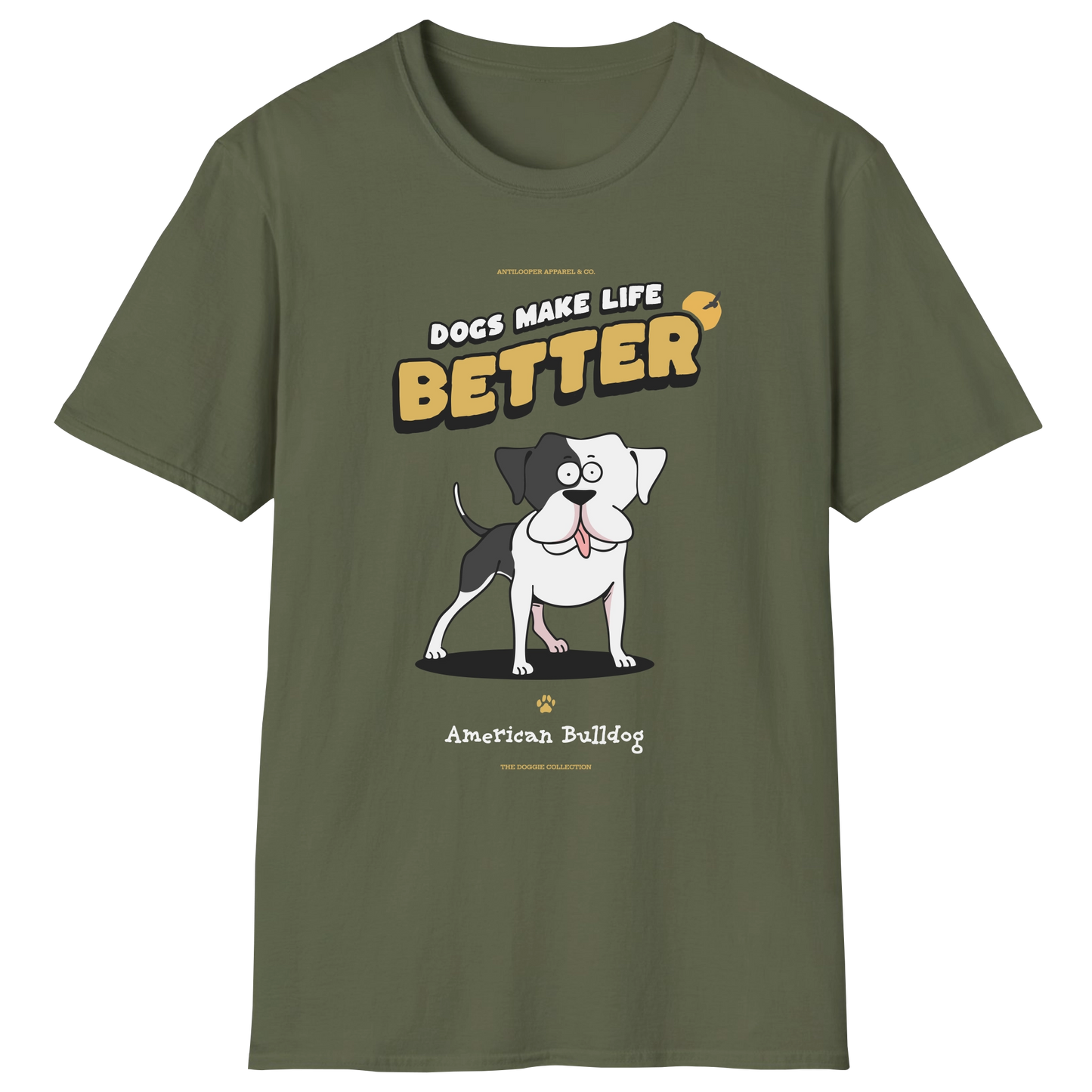 flatlay-doggie-american_bulldog-t_shirt-military_green