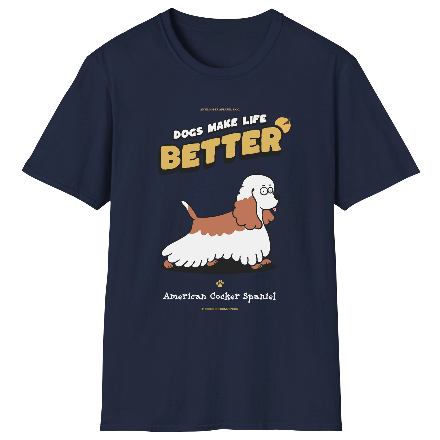 flatlay-doggie-american_cocker_spaniel-t_shirt-navy
