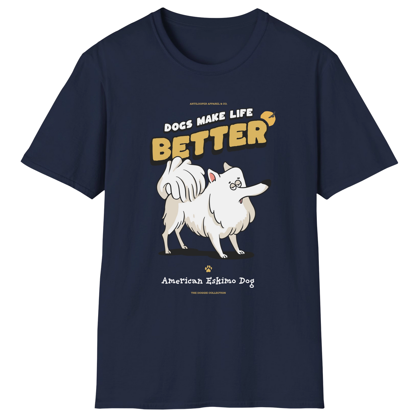 flatlay-doggie-american_eskimo_dog-t_shirt-navy