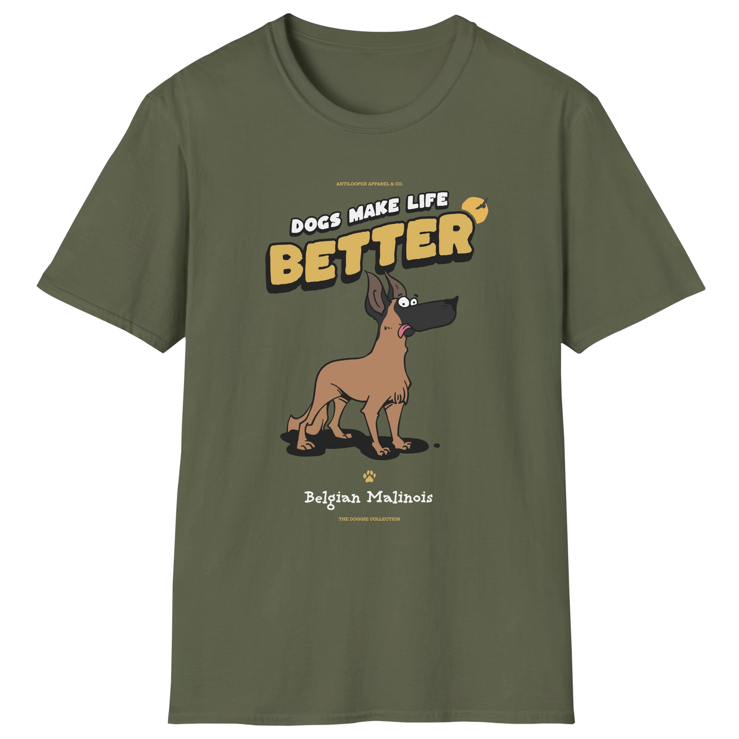 flatlay-doggie-belgian_malinois-t_shirt-military_green