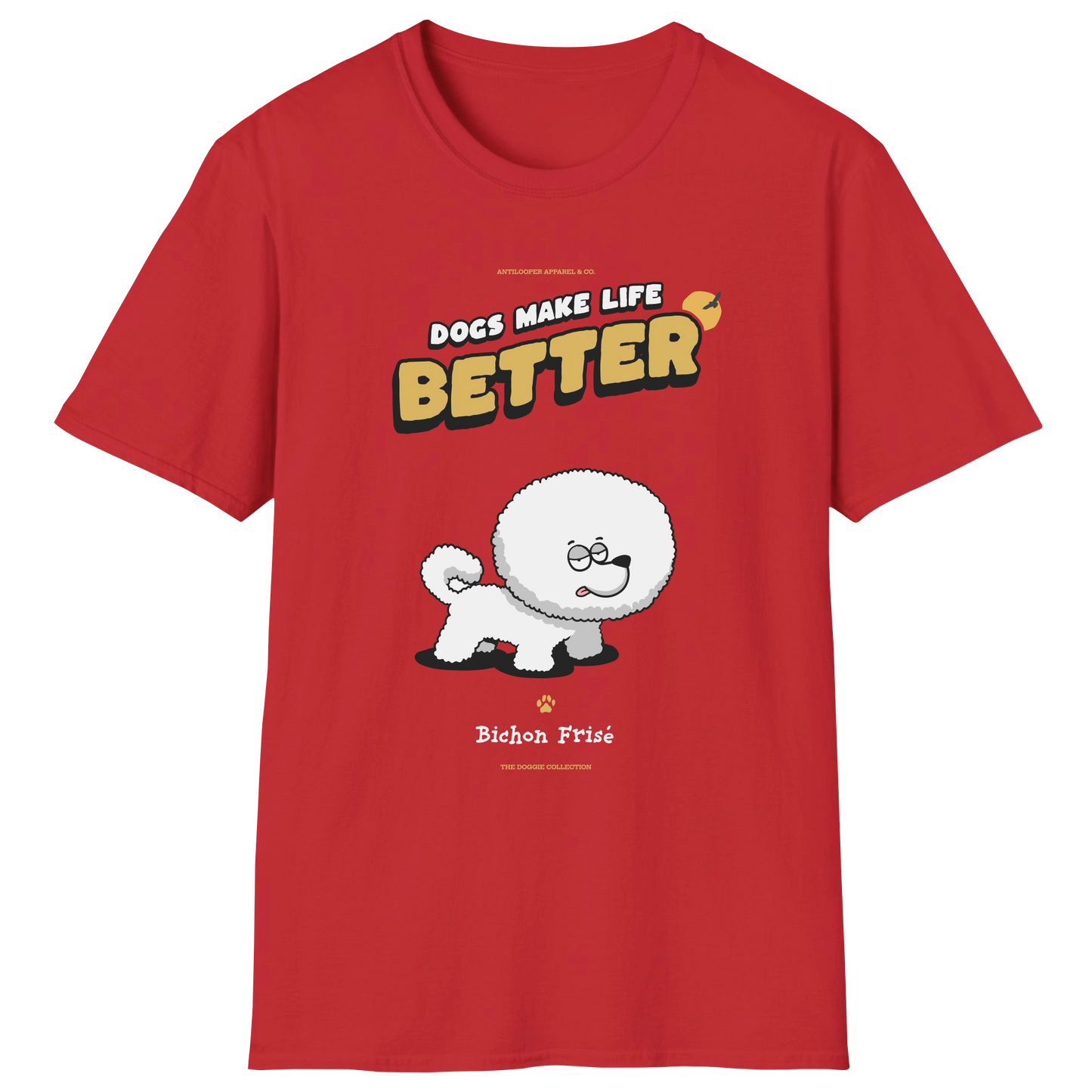 flatlay-doggie-bichon_frise-t_shirt-red