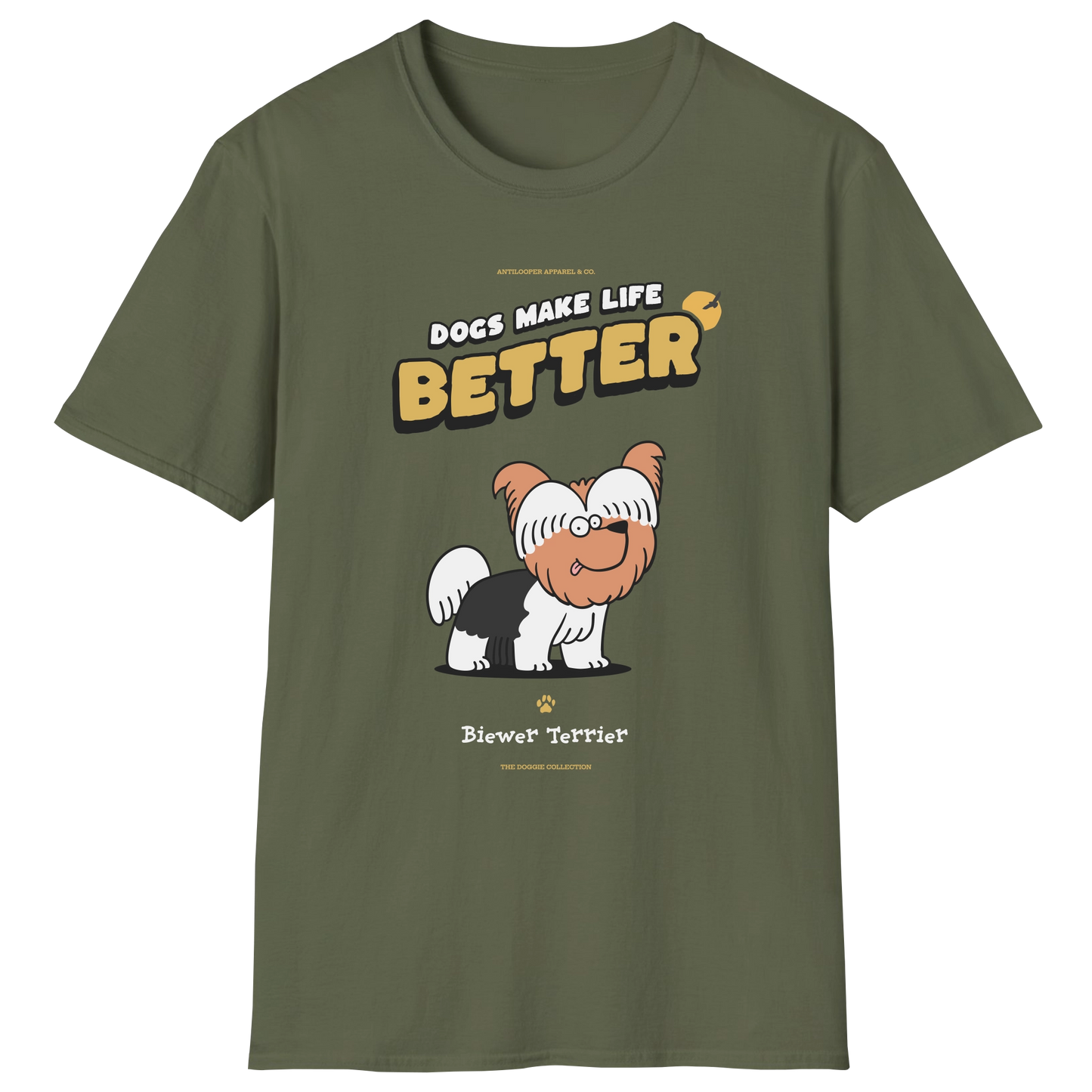 flatlay-doggie-biewer_terrier-t_shirt-military_green