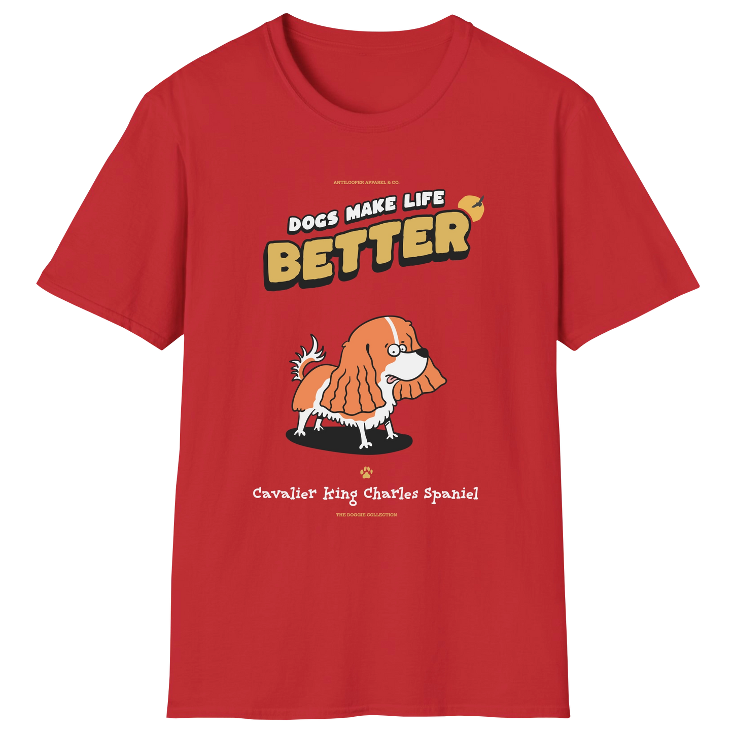 flatlay-doggie-cavalier_king_charles_spaniel-t_shirt-red