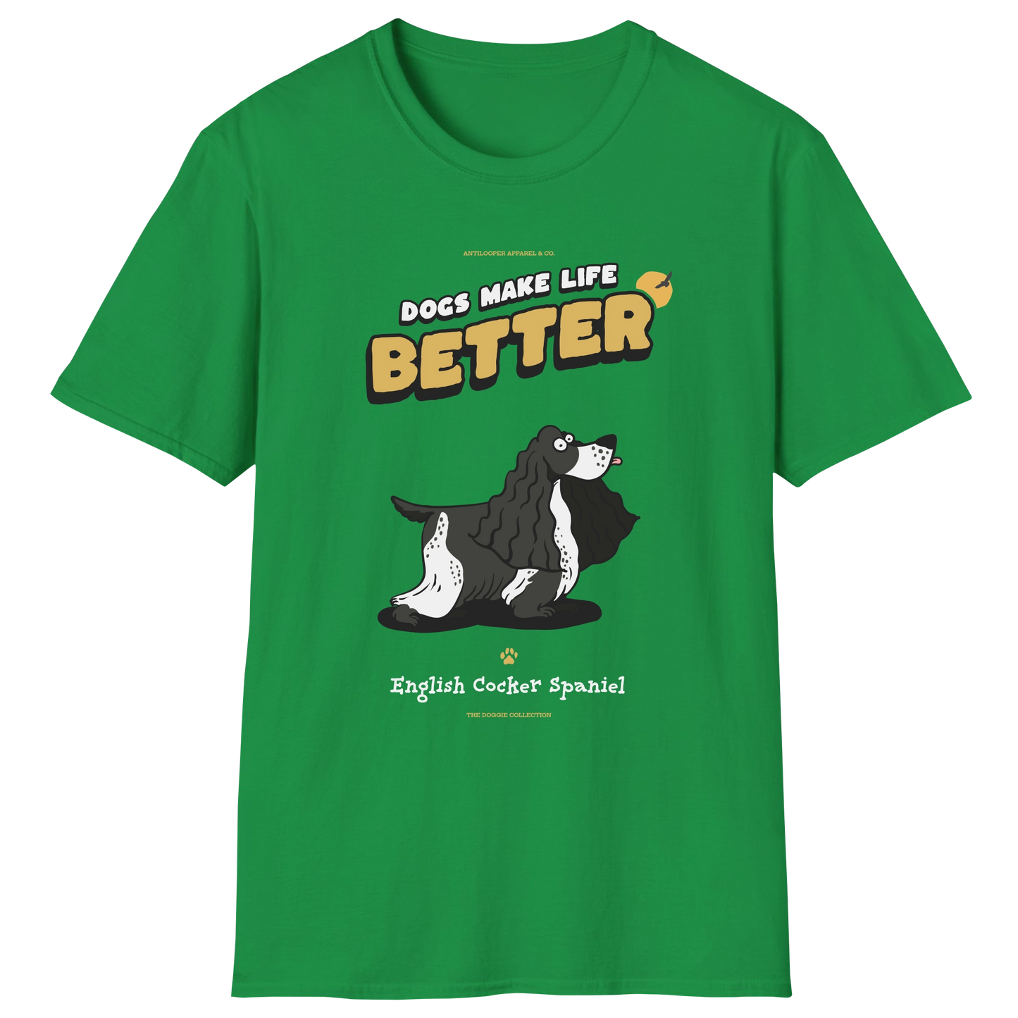 flatlay-doggie-english_cocker_spaniel-t_shirt-irish_green