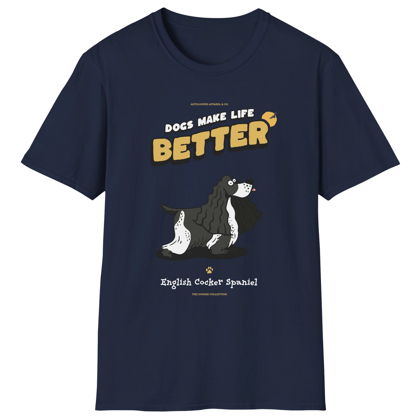 flatlay-doggie-english_cocker_spaniel-t_shirt-navy