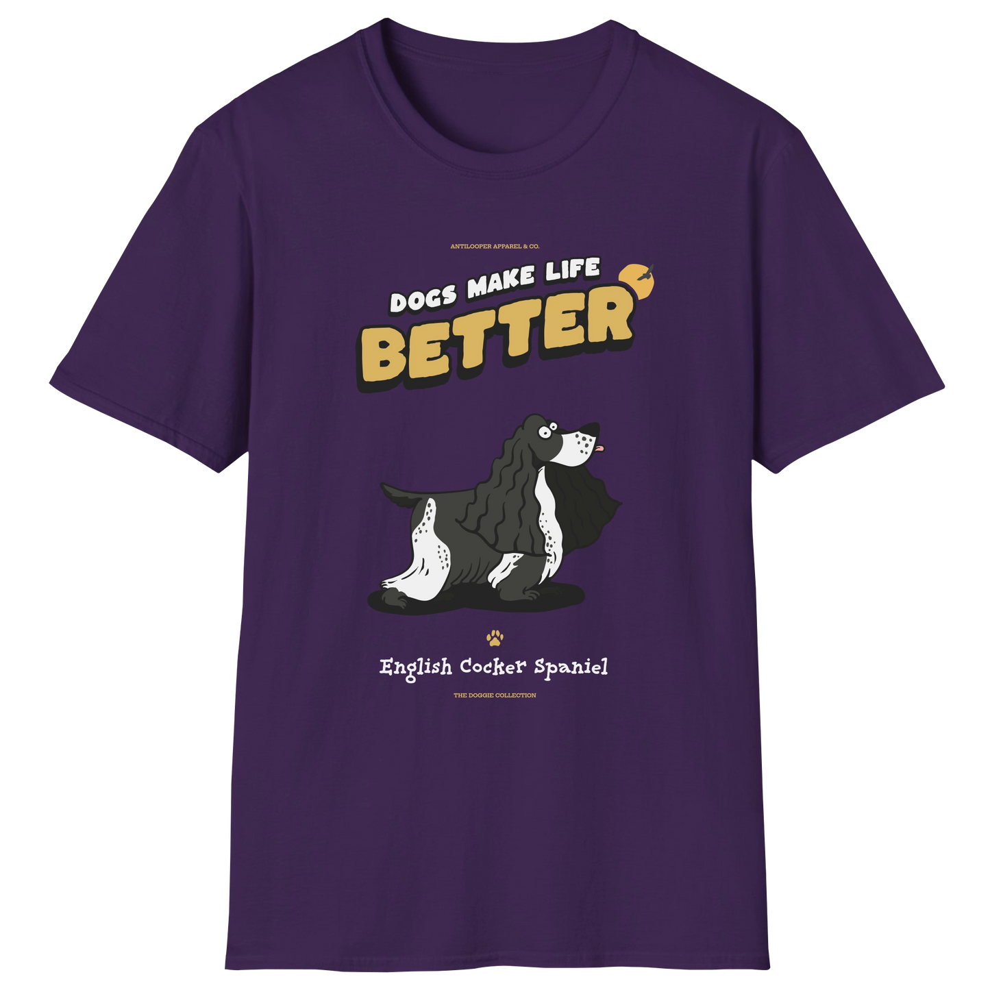 flatlay-doggie-english_cocker_spaniel-t_shirt-purple