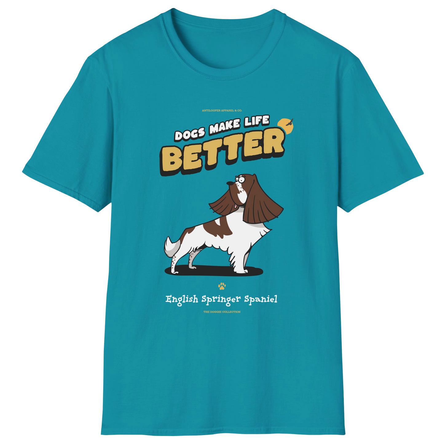 flatlay-doggie-english_springer_spaniel-t_shirt-tropical_blue