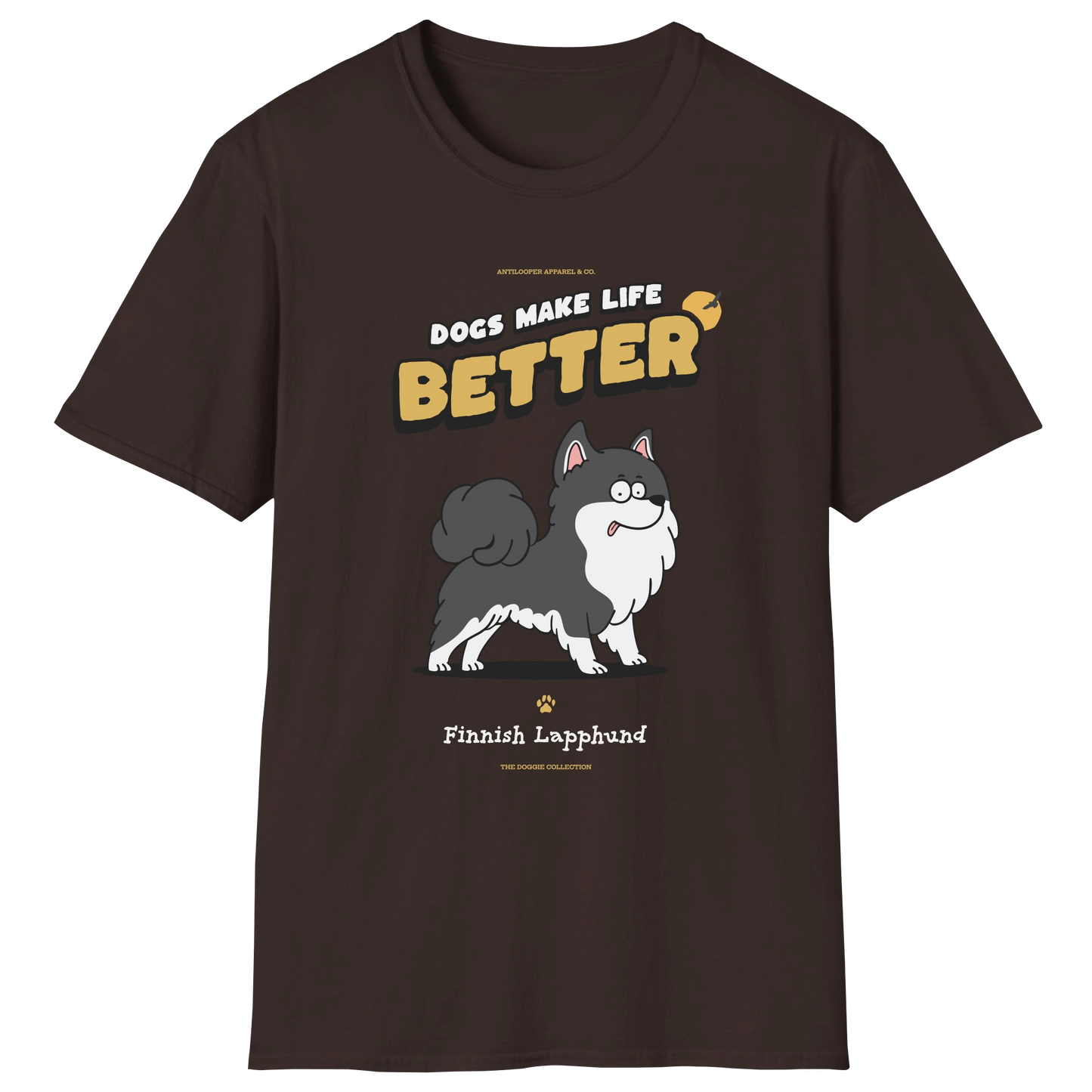 flatlay-doggie-finnish_lapphund-t_shirt-dark_chocolate