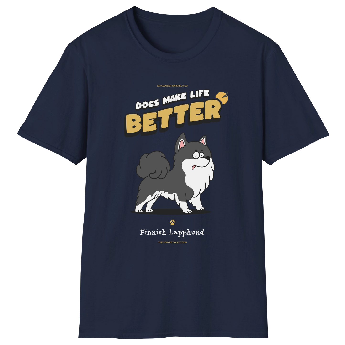 flatlay-doggie-finnish_lapphund-t_shirt-navy