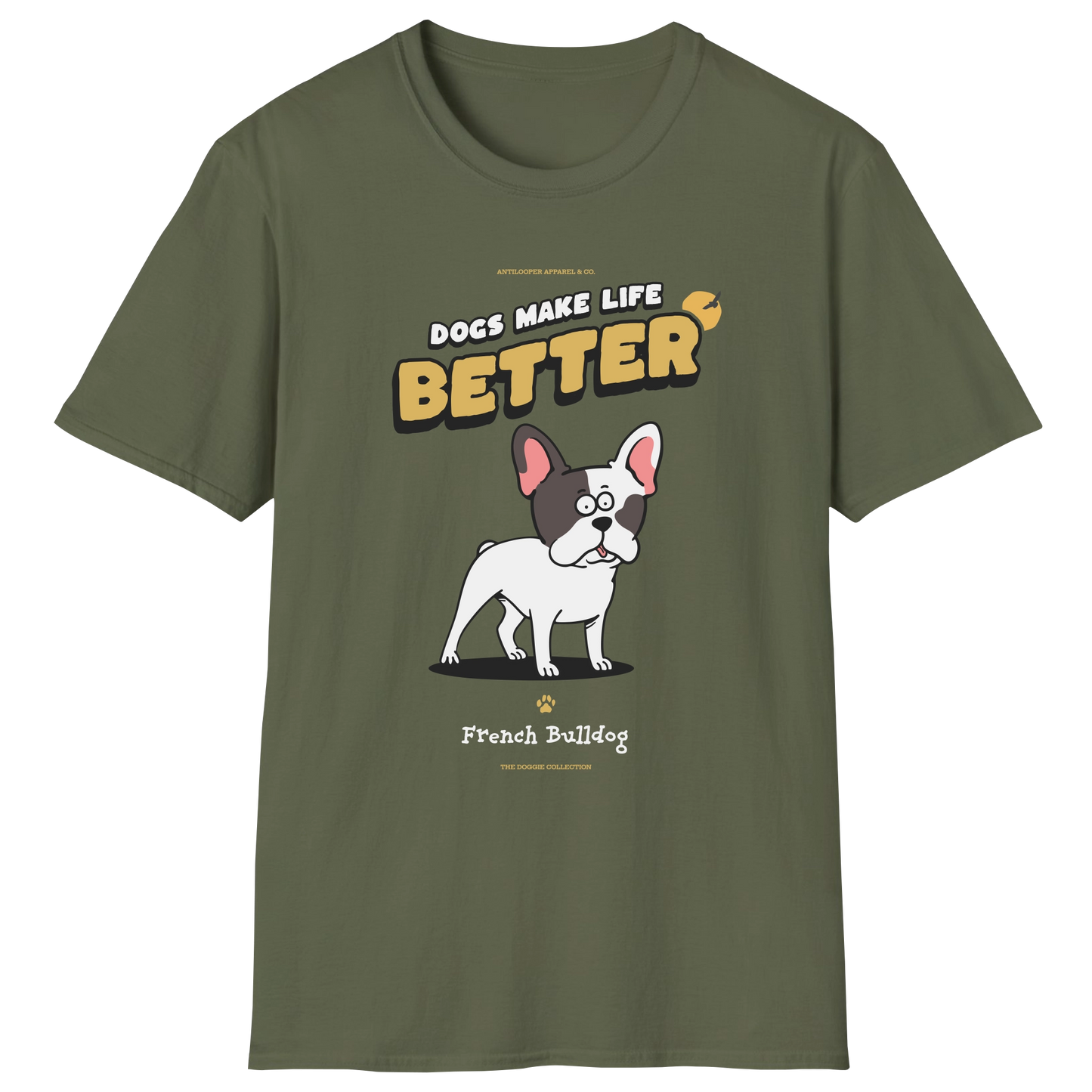 flatlay-doggie-french_bulldog-t_shirt-military_green
