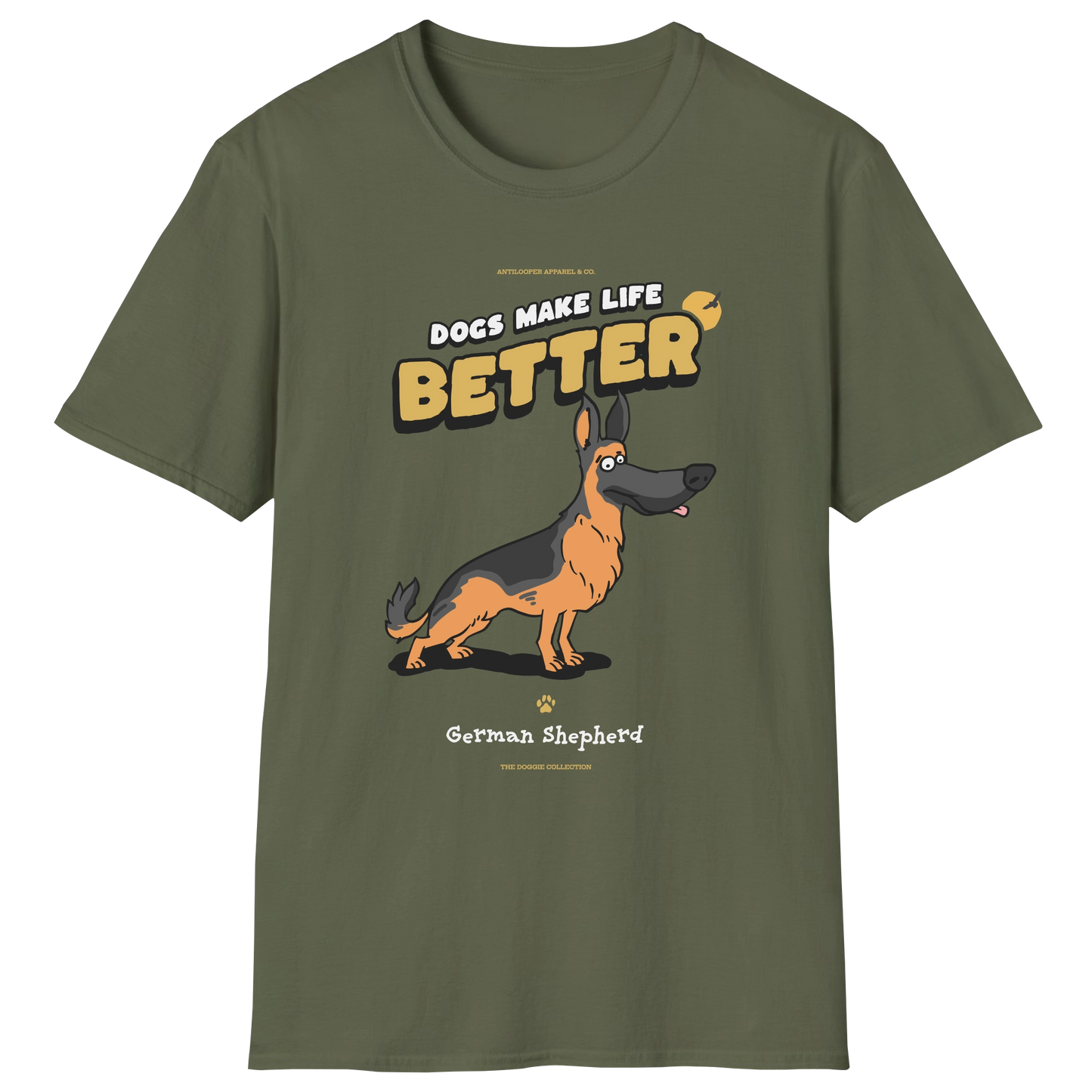 flatlay-doggie-german_shepherd-t_shirt-military_green