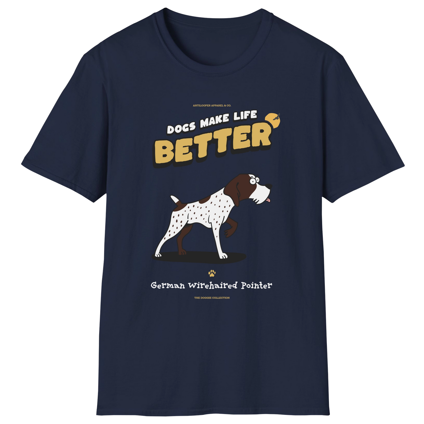 flatlay-doggie-german_wirehaired_pointer-t_shirt-navy