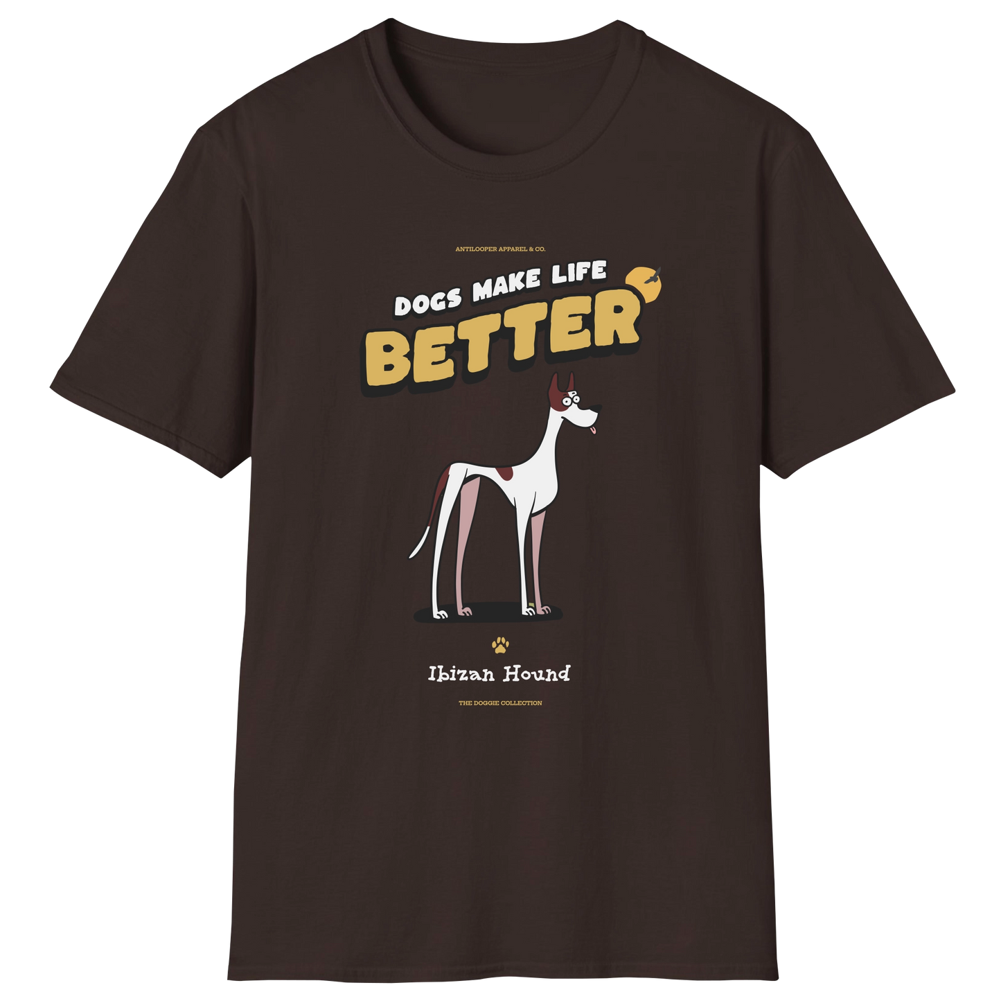 flatlay-doggie-ibizan_hound-t_shirt-dark_chocolate