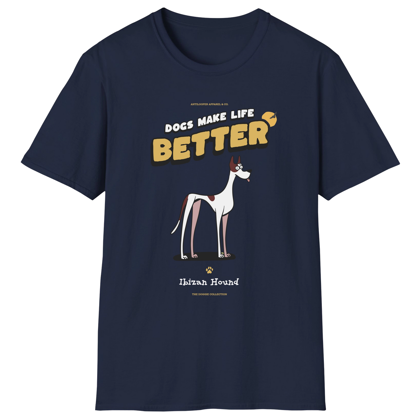 flatlay-doggie-ibizan_hound-t_shirt-navy