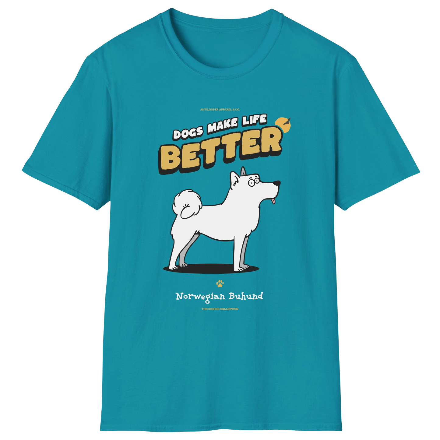 flatlay-doggie-norwegian_buhund-t_shirt-tropical_blue