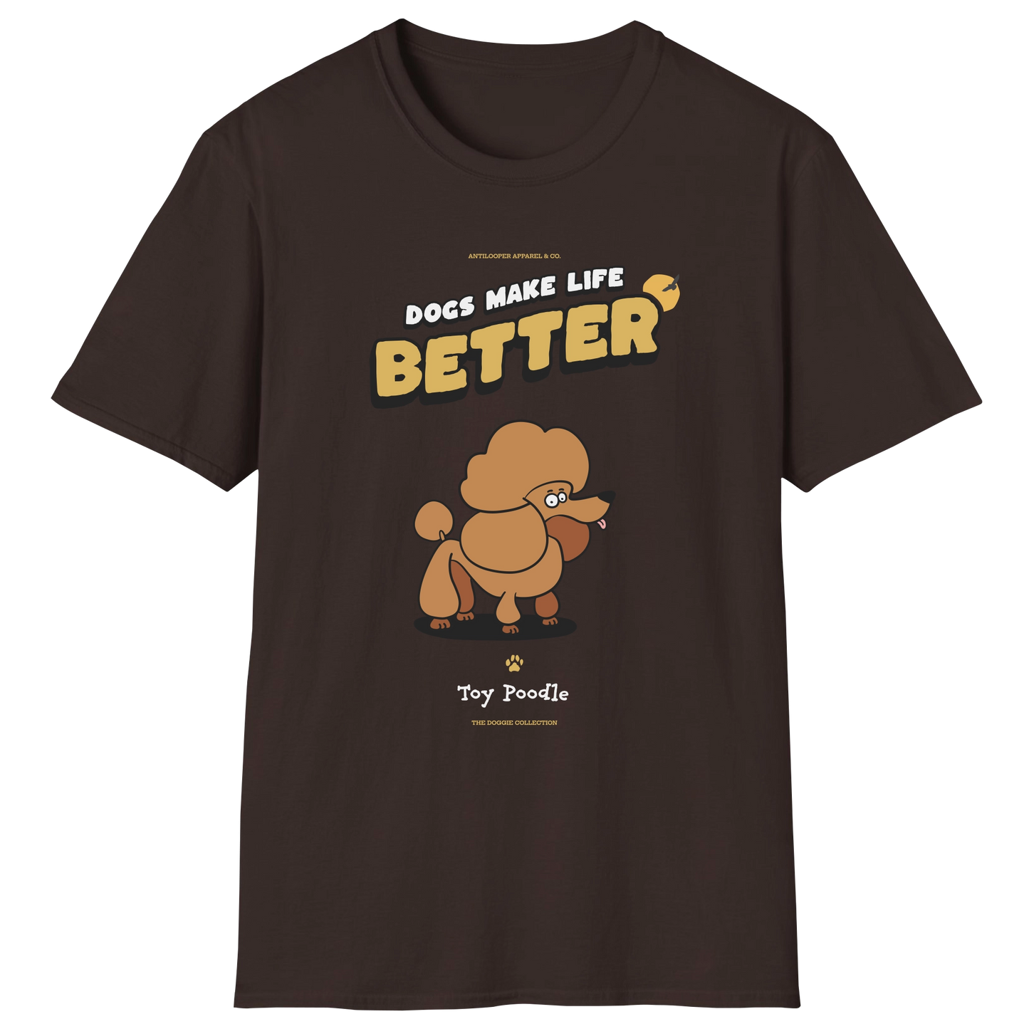 flatlay-doggie-poodle+toy-t_shirt-dark_chocolate