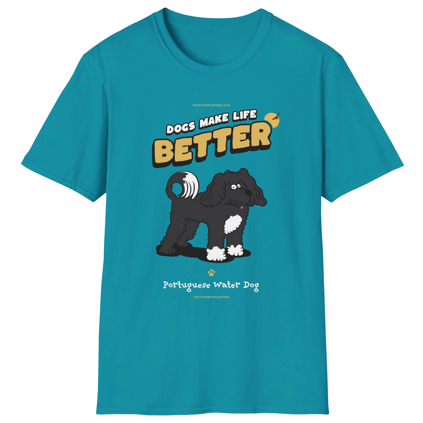 flatlay-doggie-portuguese_water_dog-t_shirt-tropical_blue