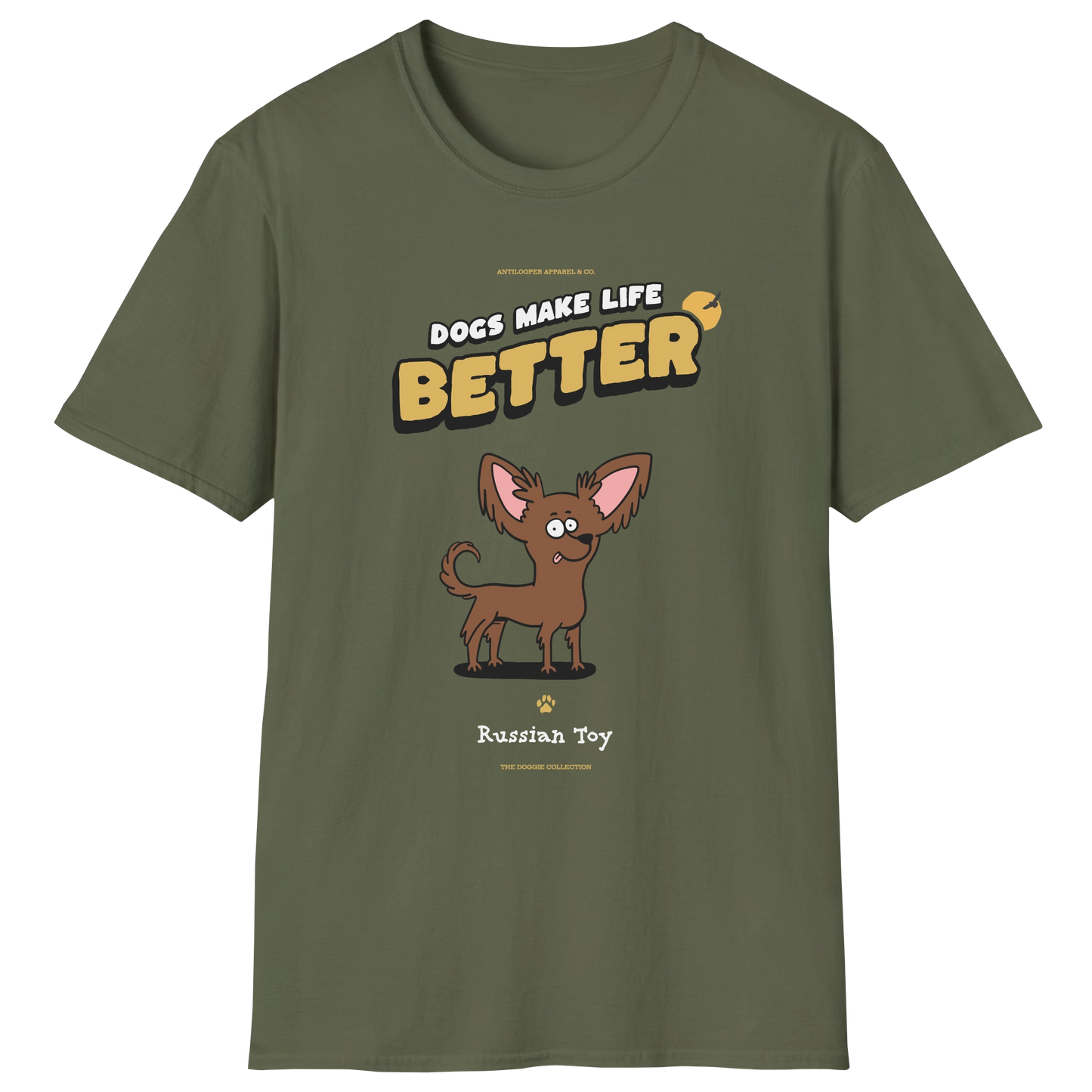 flatlay-doggie-russian_toy-t_shirt-military_green